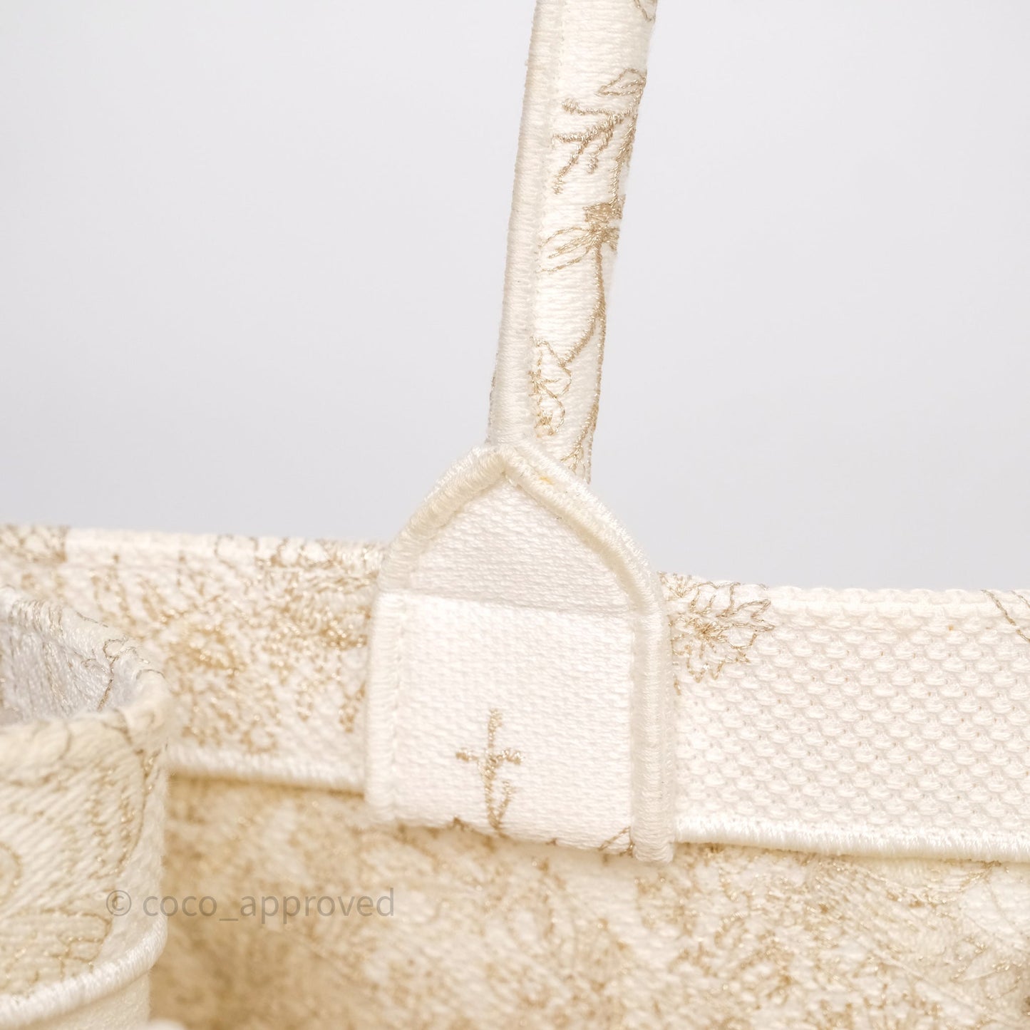 Christian Dior Medium Book Tote Latte Embroidery With Gold-Tone Metallic