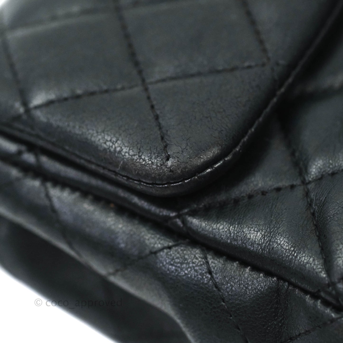 Chanel Classic Quilted Mini Rectangular Flap Black Lambskin Silver Hardware