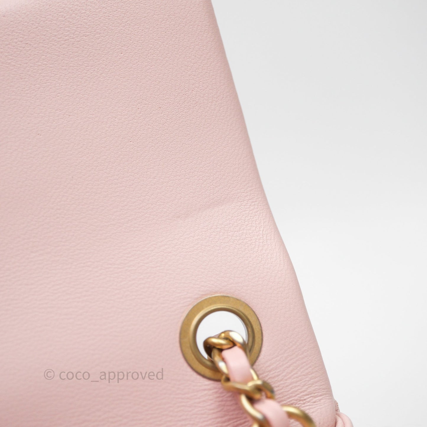 Chanel Mini Rectangular Pearl Crush Baby Pink Lambskin Aged Gold Hardware
