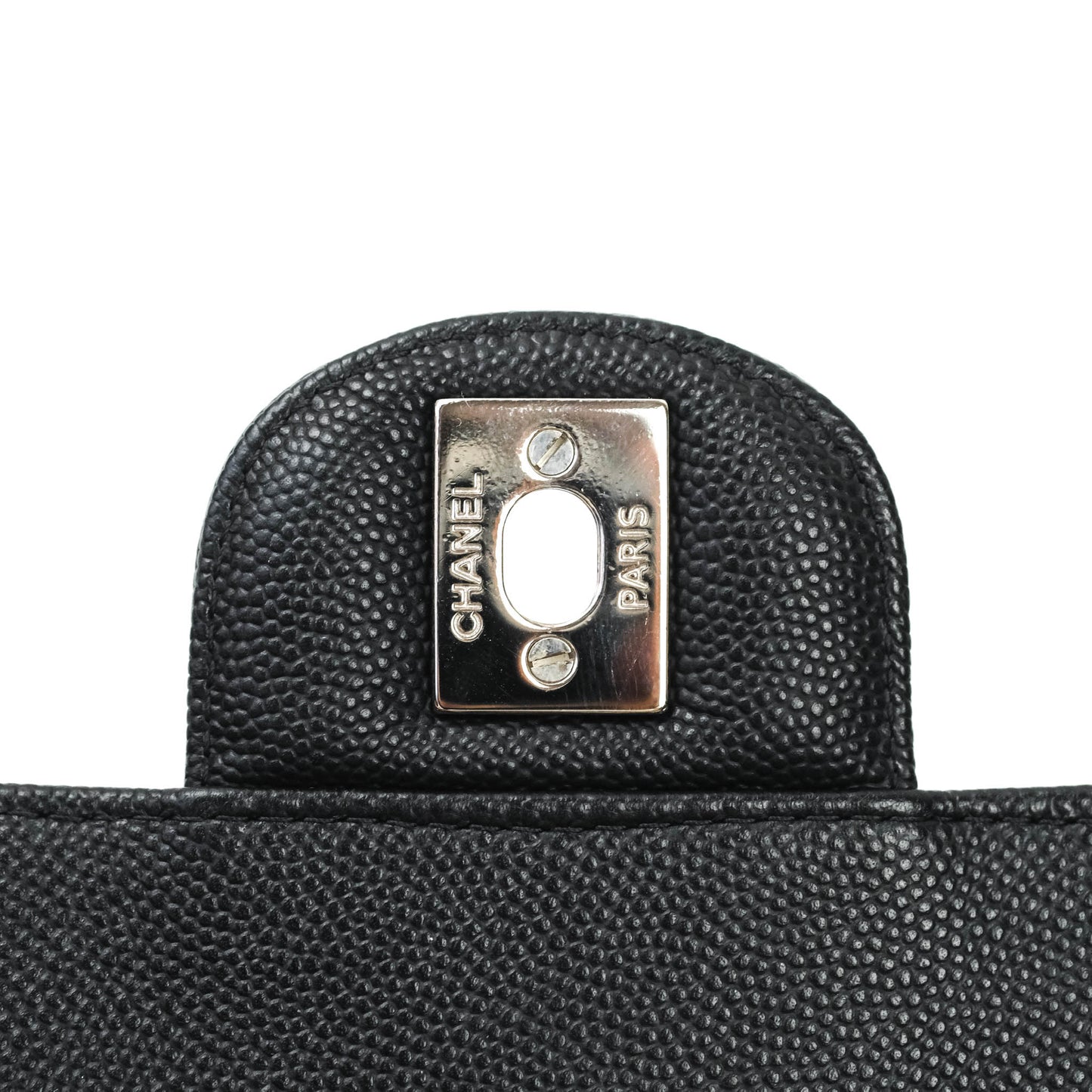 Chanel Mini Rectangular Chevron Caviar Black Silver Hardware