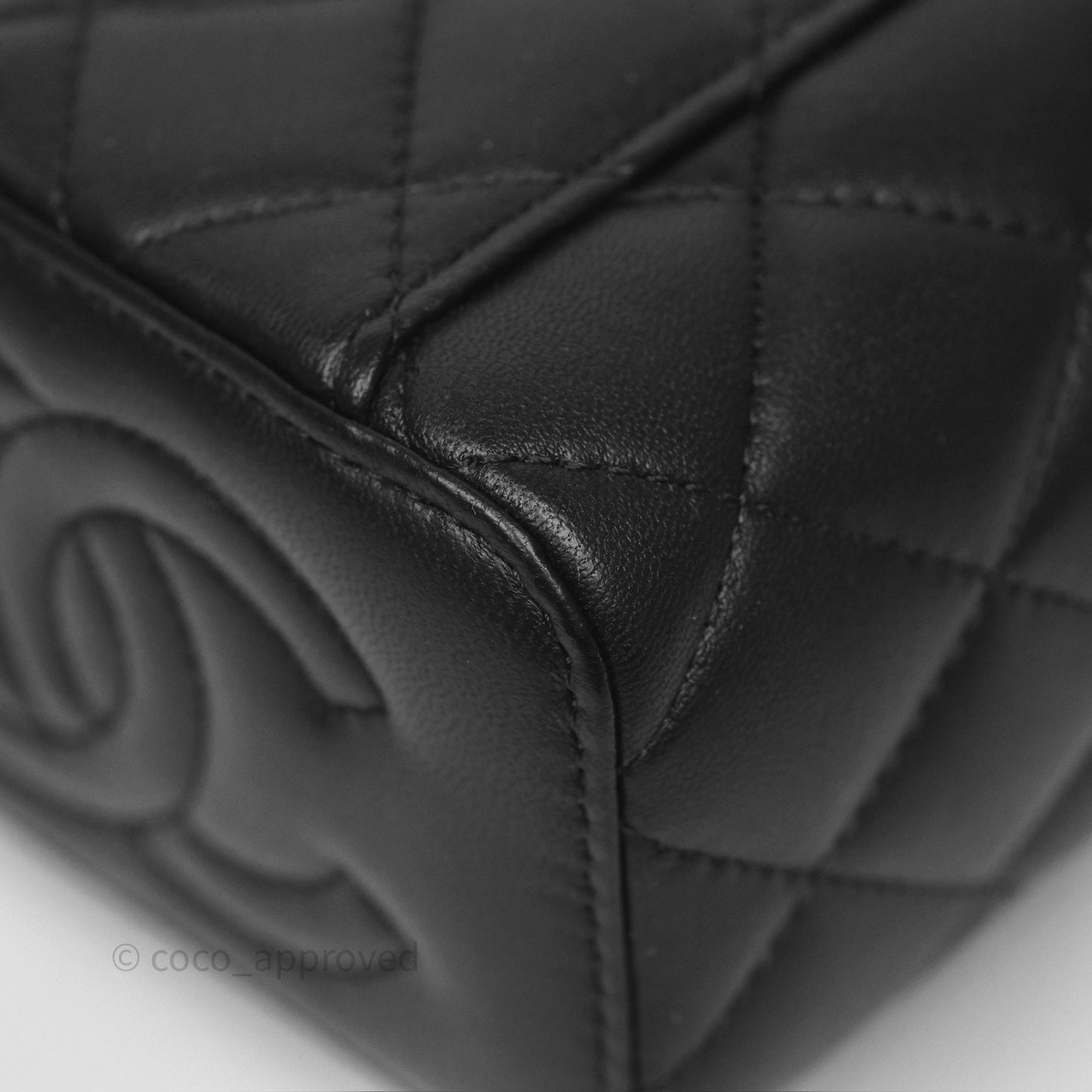 Chanel Mini Ball Crush Vanity With Chain Black Lambskin Gold Hardware