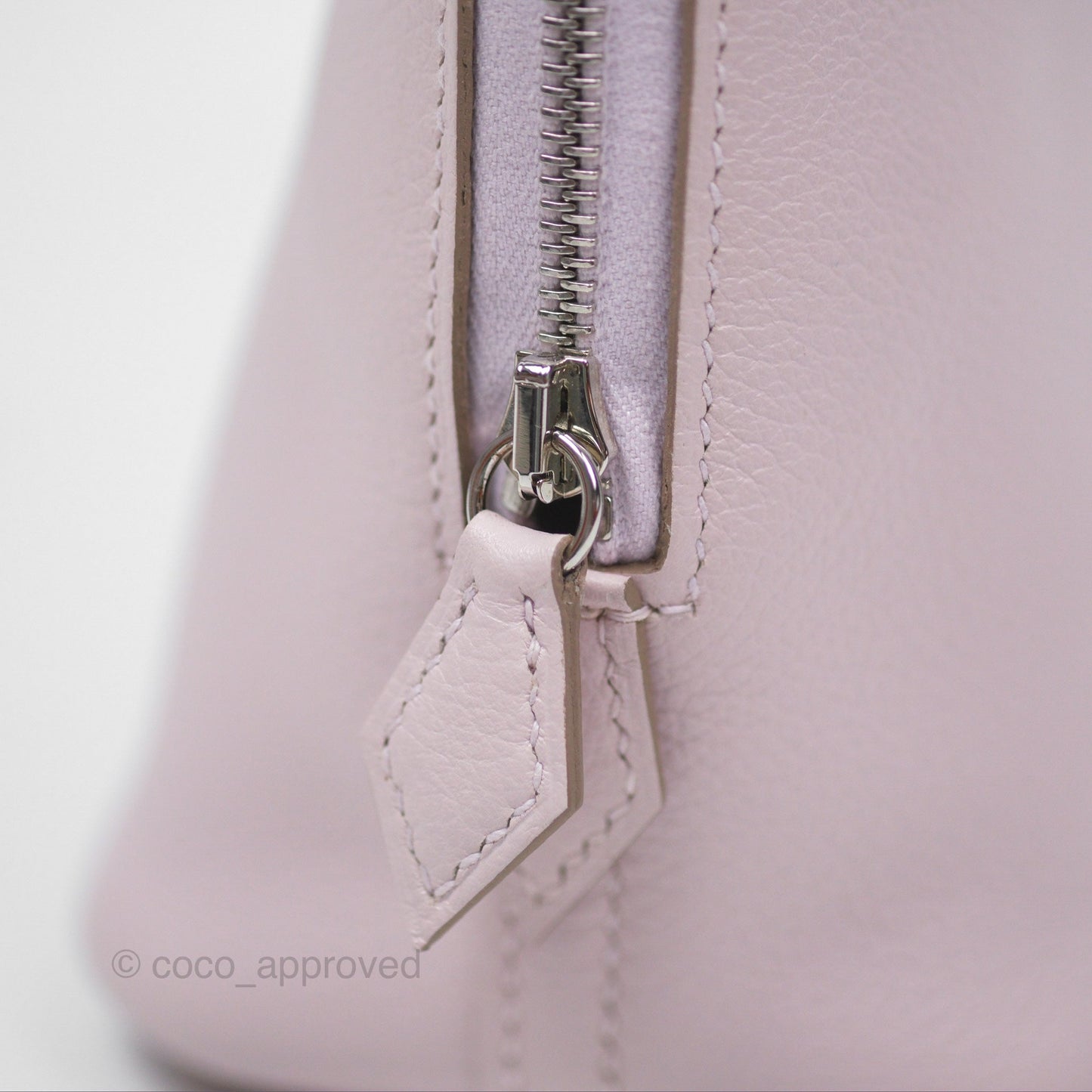 Hermès Bolide Mini 1923 Evercolor Mauve Pale 09/ Caramel 28 Palladium Hardware