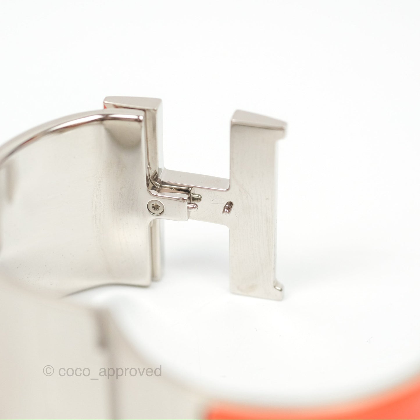 Hermès Clic Clac H Extra Wide Bracelet Orange Palladium Hardware