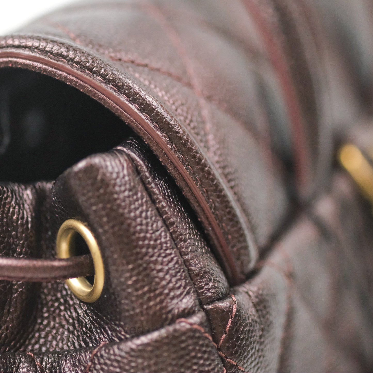 Chanel Quilted Filigree Backpack Iridescent Burgundy Caviar