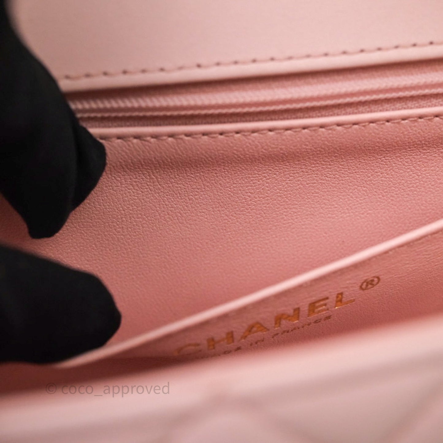 Chanel Top Handle Mini Rectangular Flap Bag Pink Lambskin Aged Gold Hardware