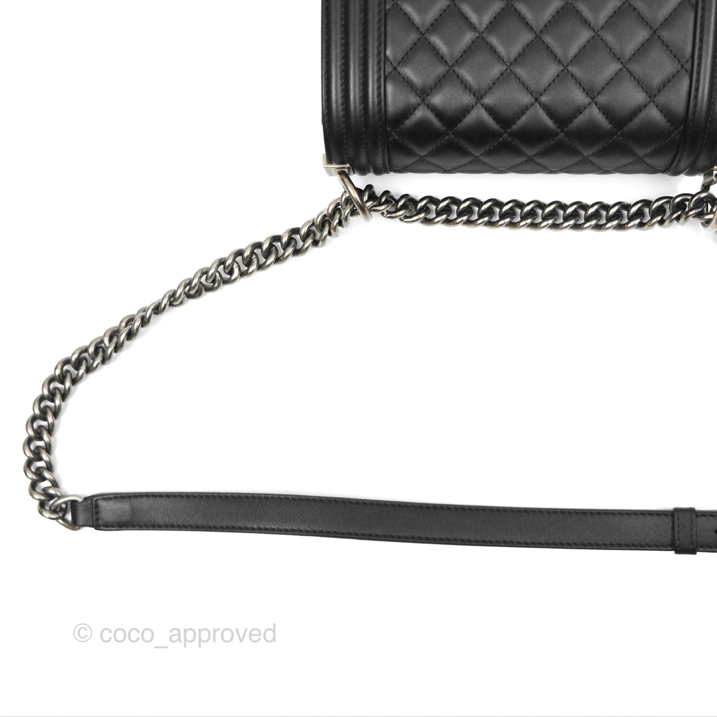 Chanel Small Boy Quilted Black Calfskin Ruthenium Hardware