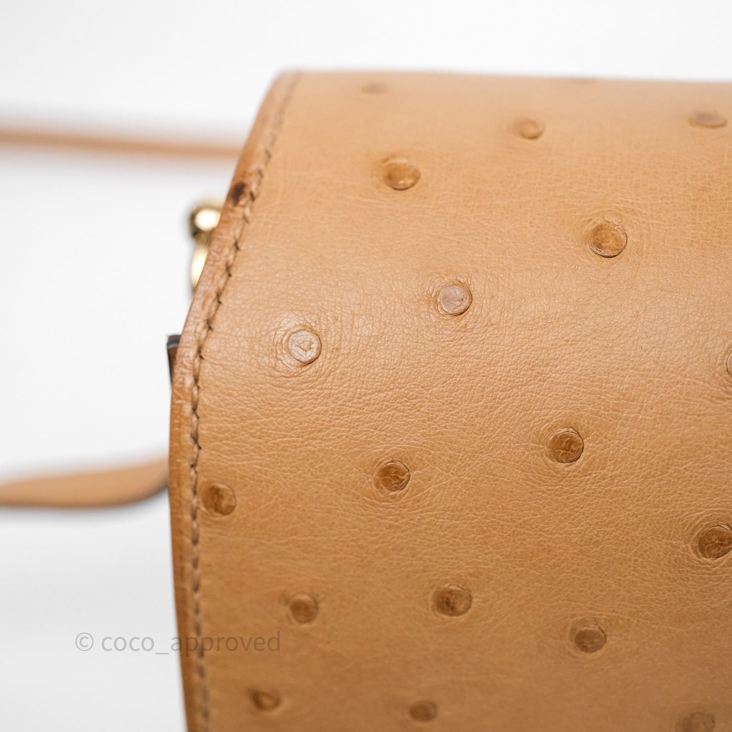 Hermès Roulis Mini 18 Chai 0M Ostich Gold Hardware