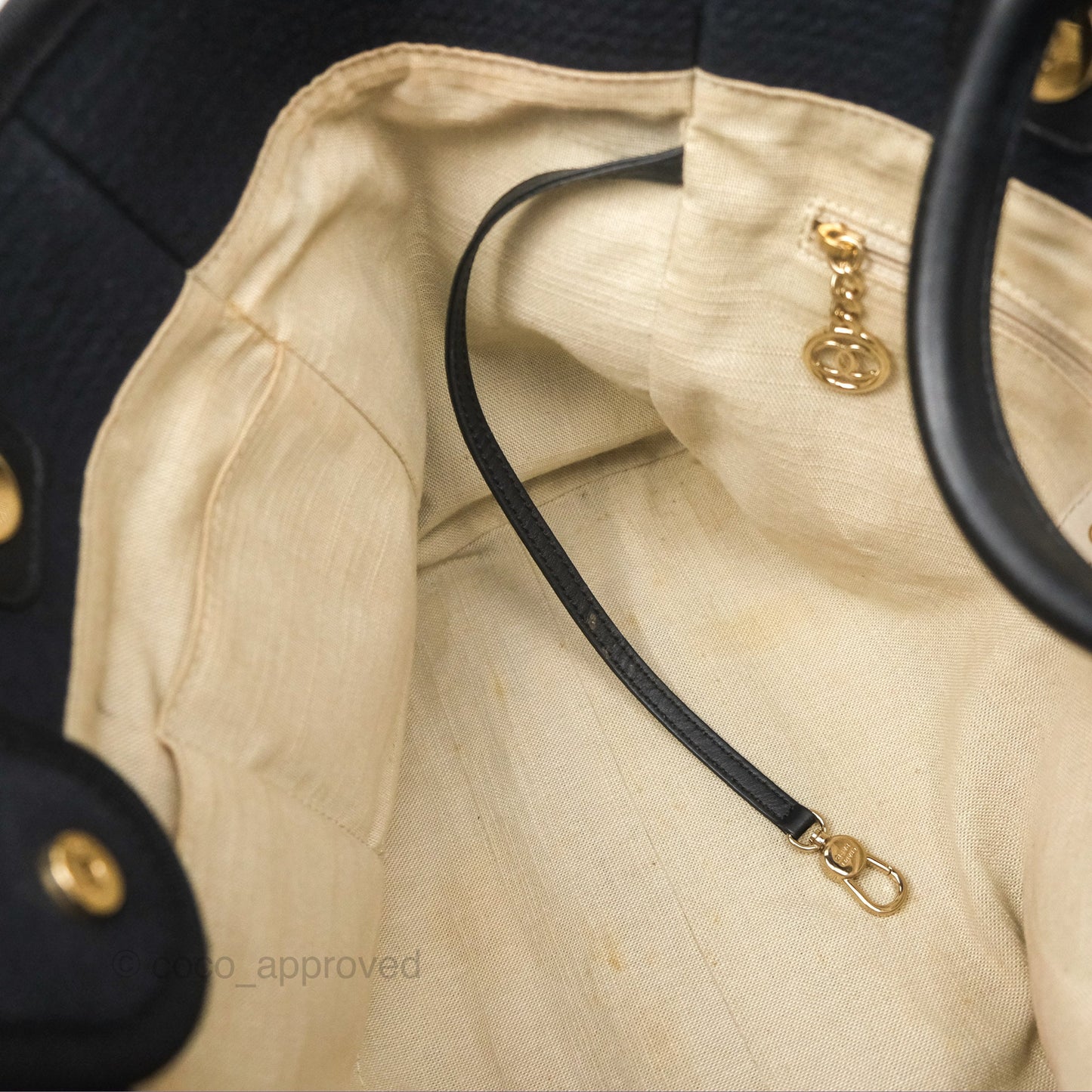 Chanel New Small Deauville Navy Canvas