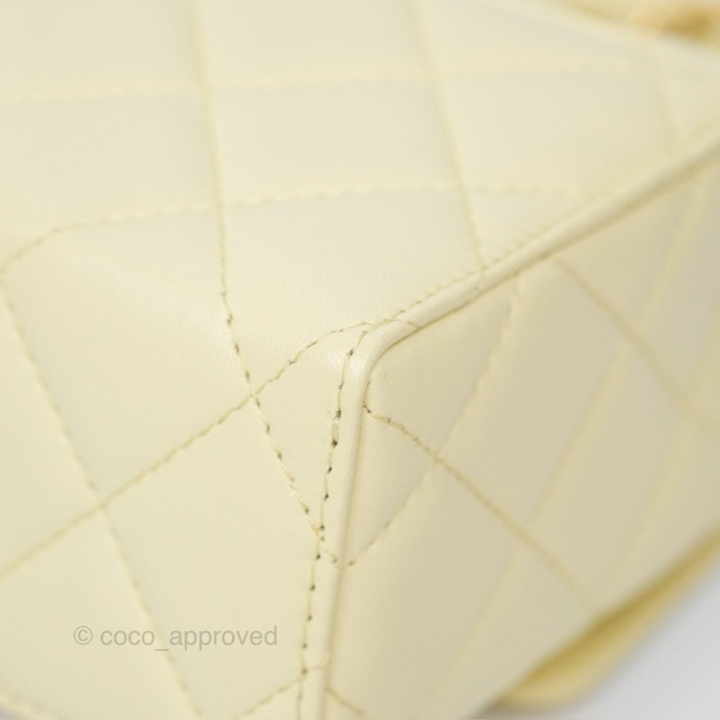 Chanel Crush Top Handle Flap Bag Yellow Lambskin Aged Gold Hardware