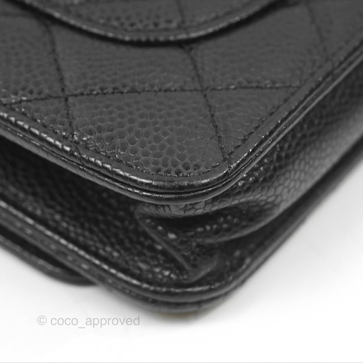 Chanel Quilted Classic Wallet On Chain WOC Black Caviar Gold Hardware