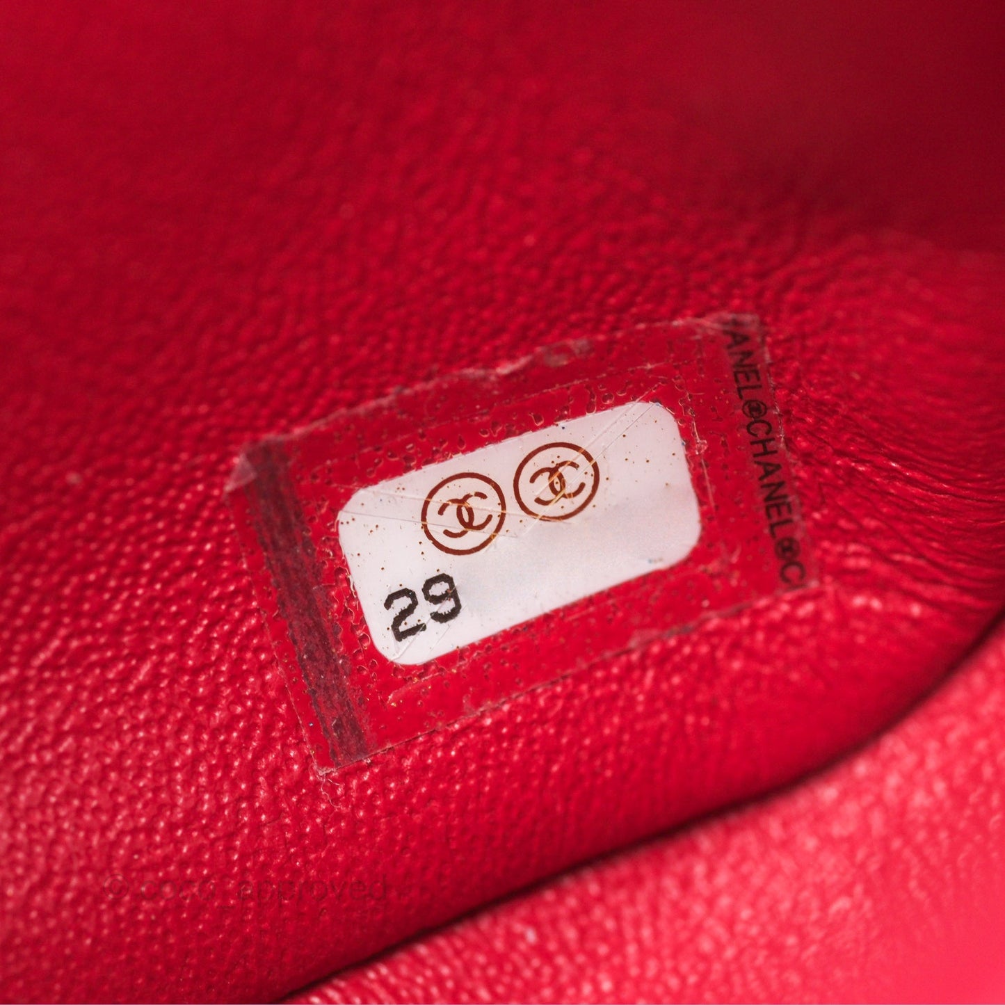 Chanel Mini Square Flap Red Lambskin Light Gold Hardware