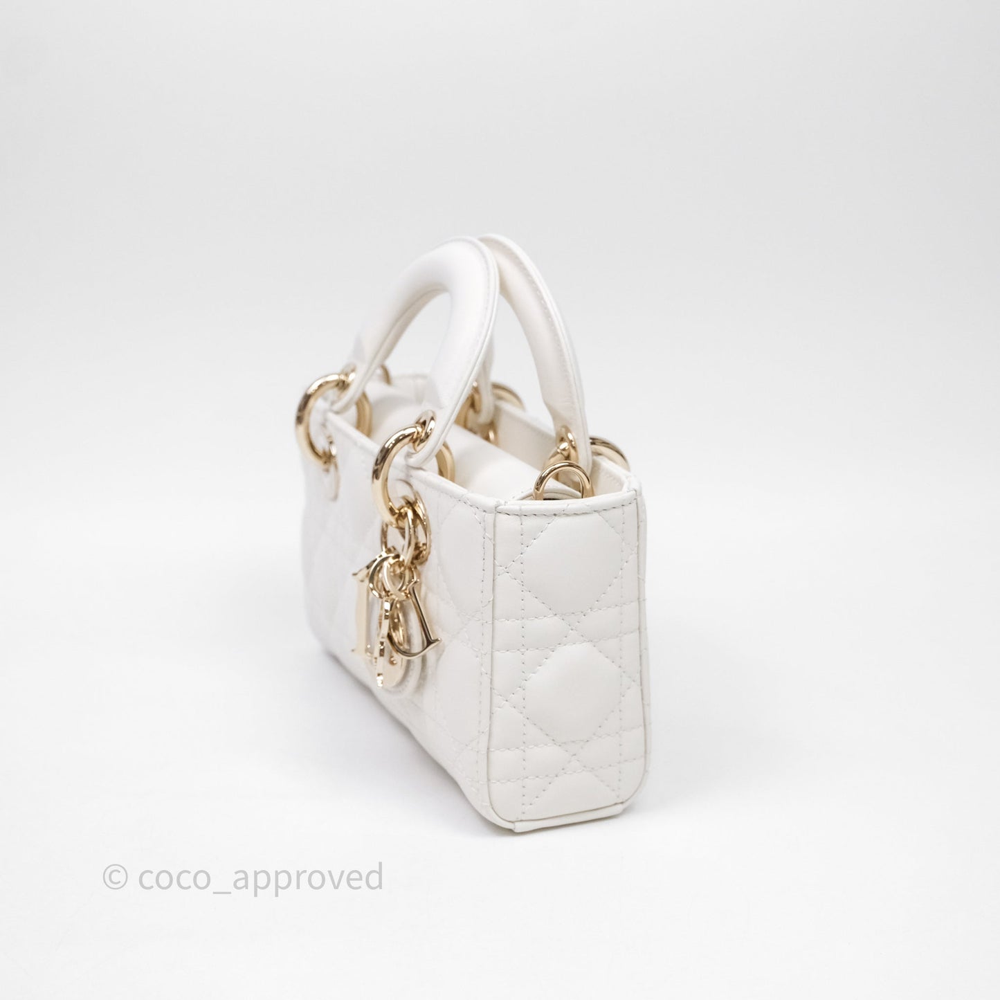Christian Dior Mini Lady D-Joy White Light Gold Hardware