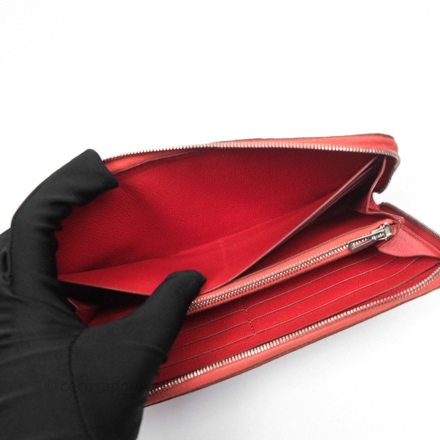 Hermès Azap Wallet Red Alligator Palladium Hardware