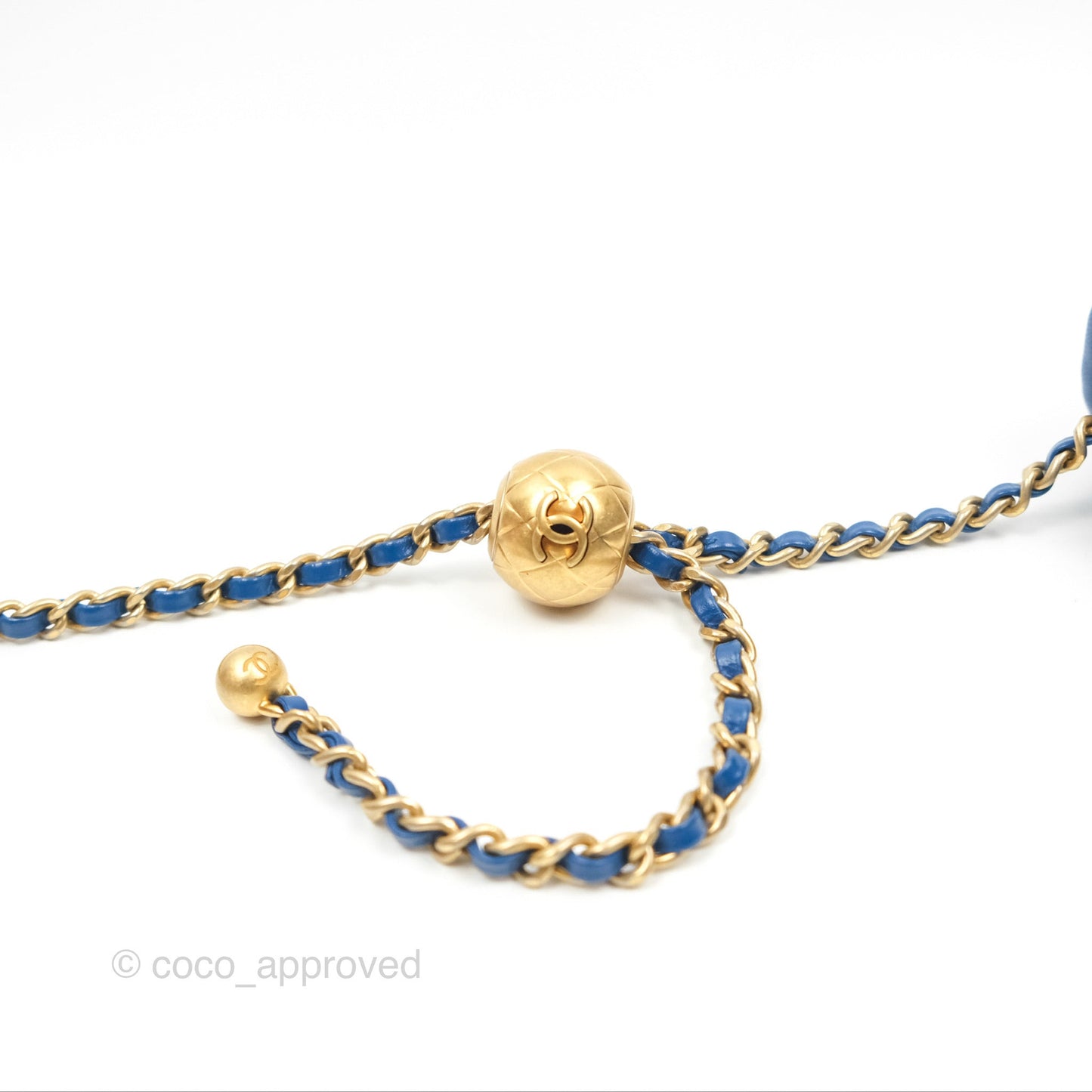 Chanel Pearl Crush Mini Rectangular Blue Lambskin Aged Gold Hardware