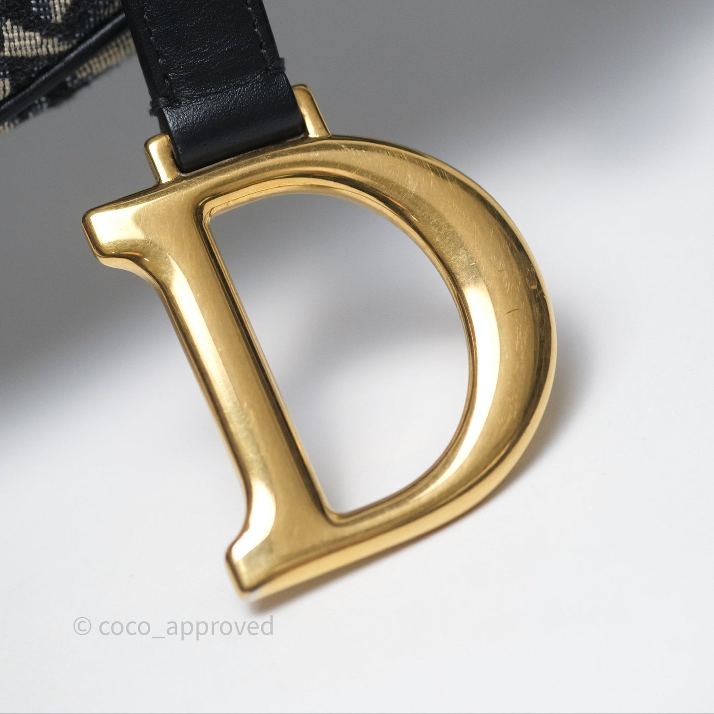 Christian Dior Saddle Bag Blue Oblique Jacquard Gold Hardware