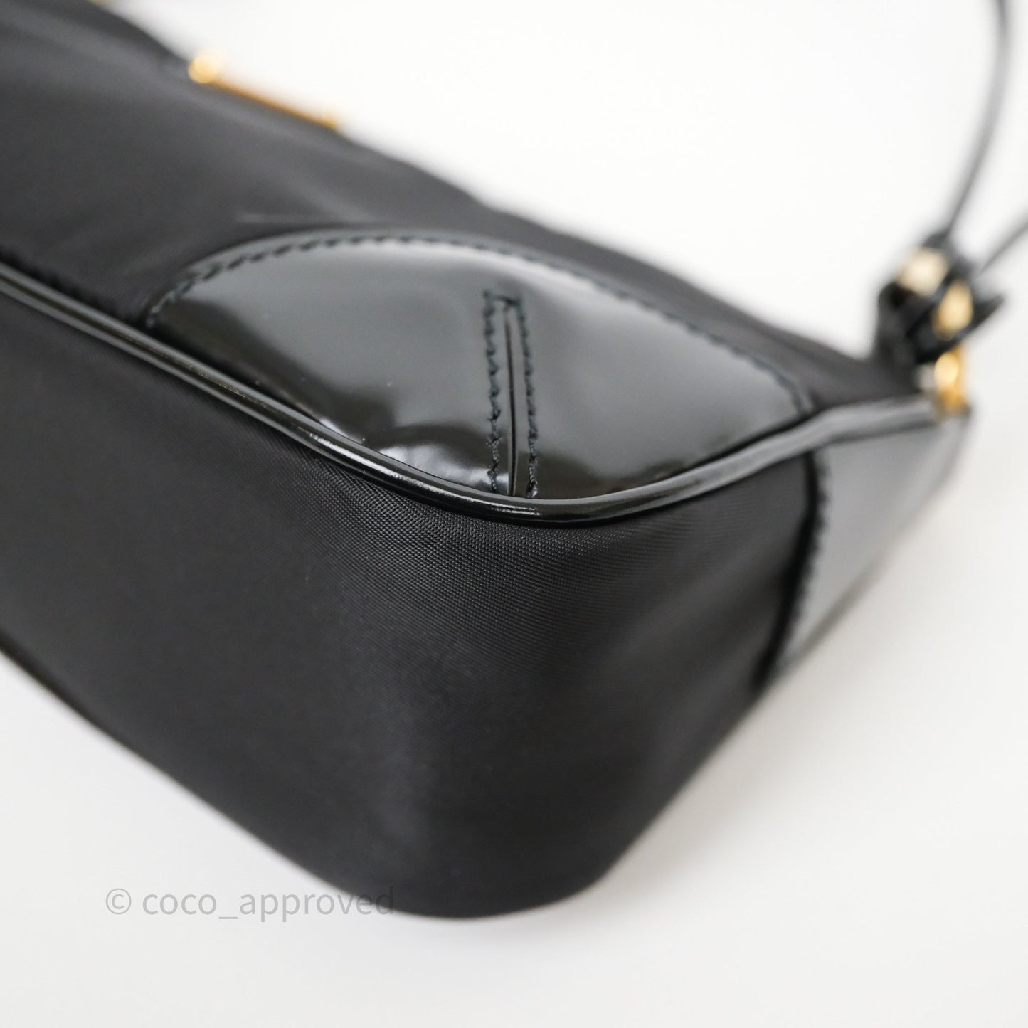Prada Re-Edition 2002 Re-Nylon Small Shoulder Bag Black Gold Hardware