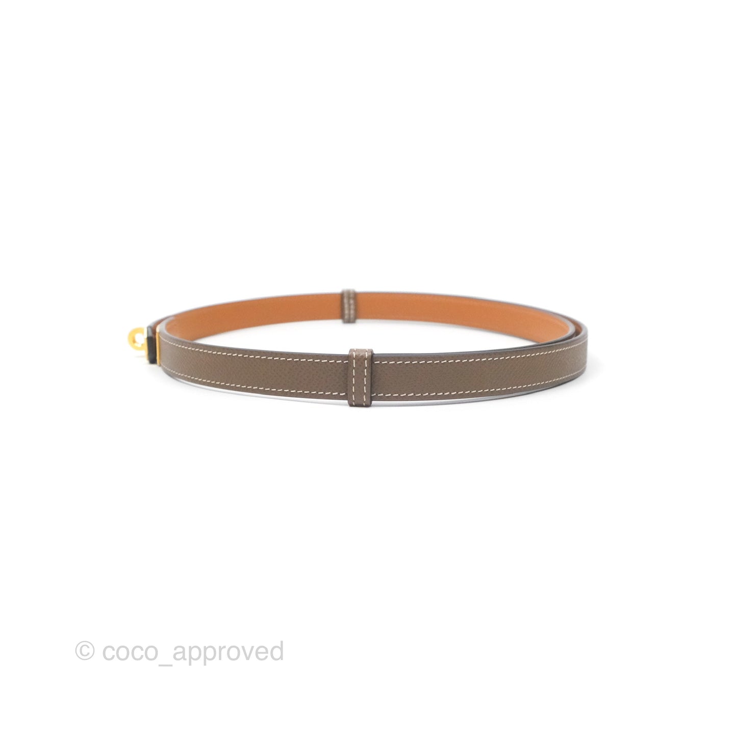 Hermès Epsom Kelly Buckle Belt Etoupe 18 Rose Gold Hardware