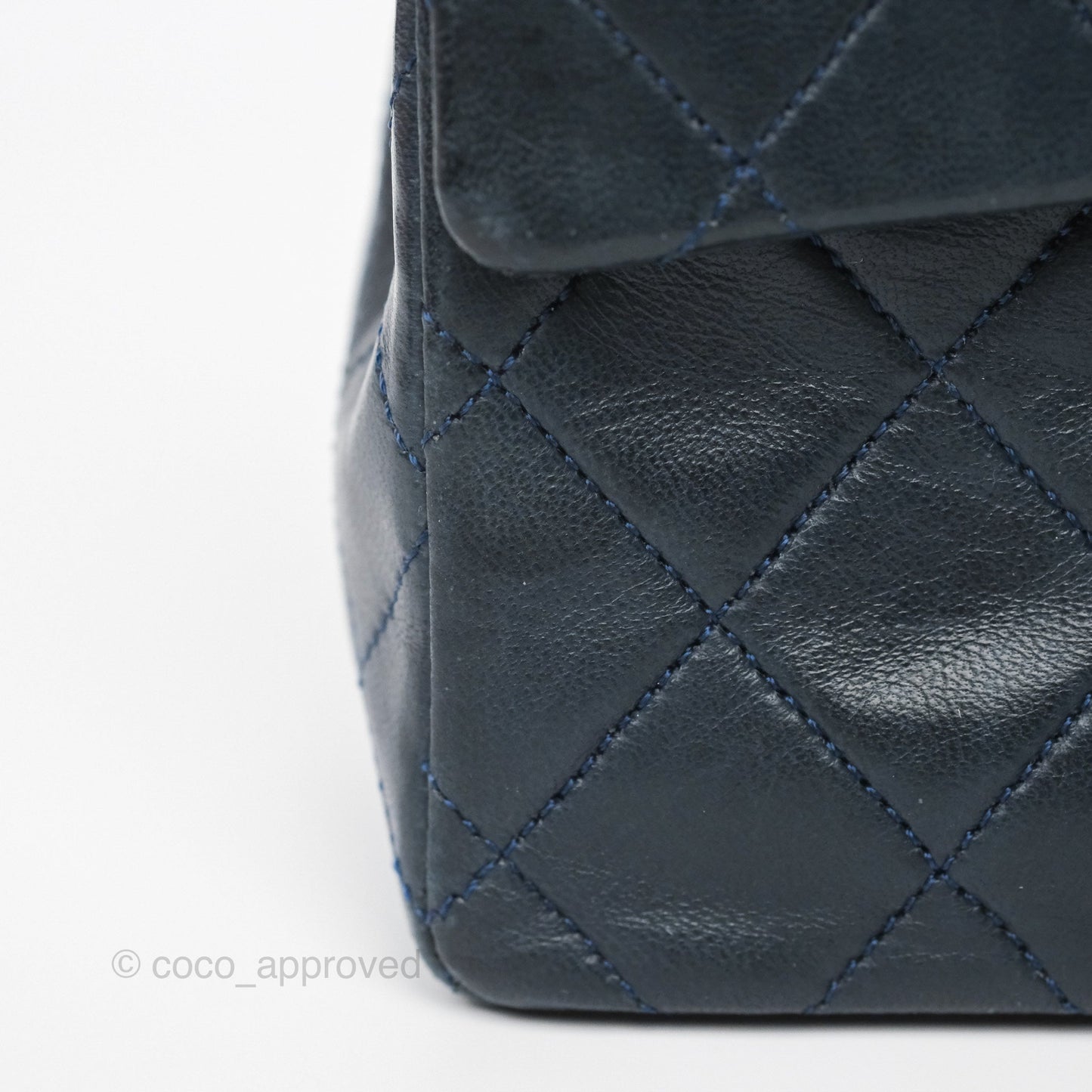 Chanel Vintage Mini Square Navy Lambskin 24K Gold Hardware
