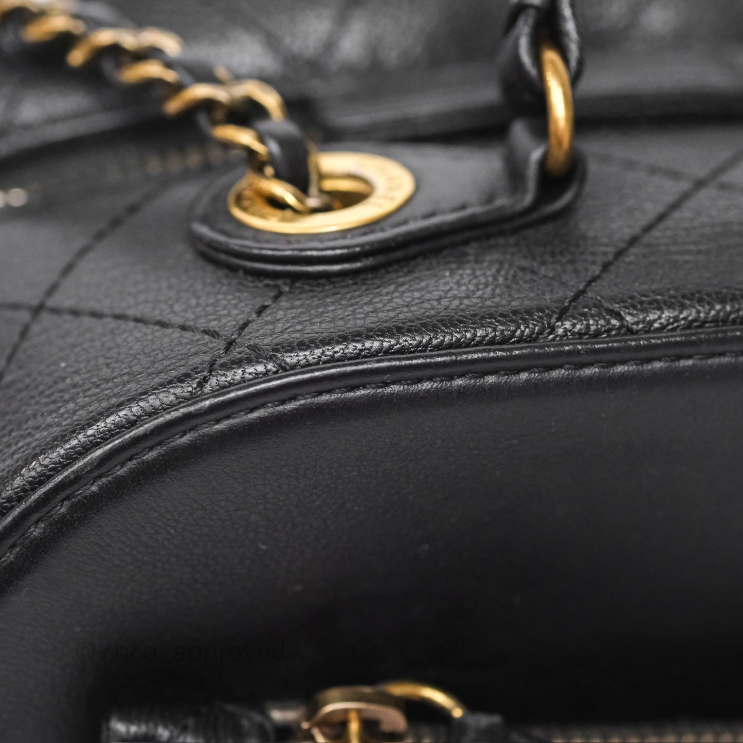 Chanel Coco Curve Vanity Black Calfskin & Goatskin Antique Gold Hardware