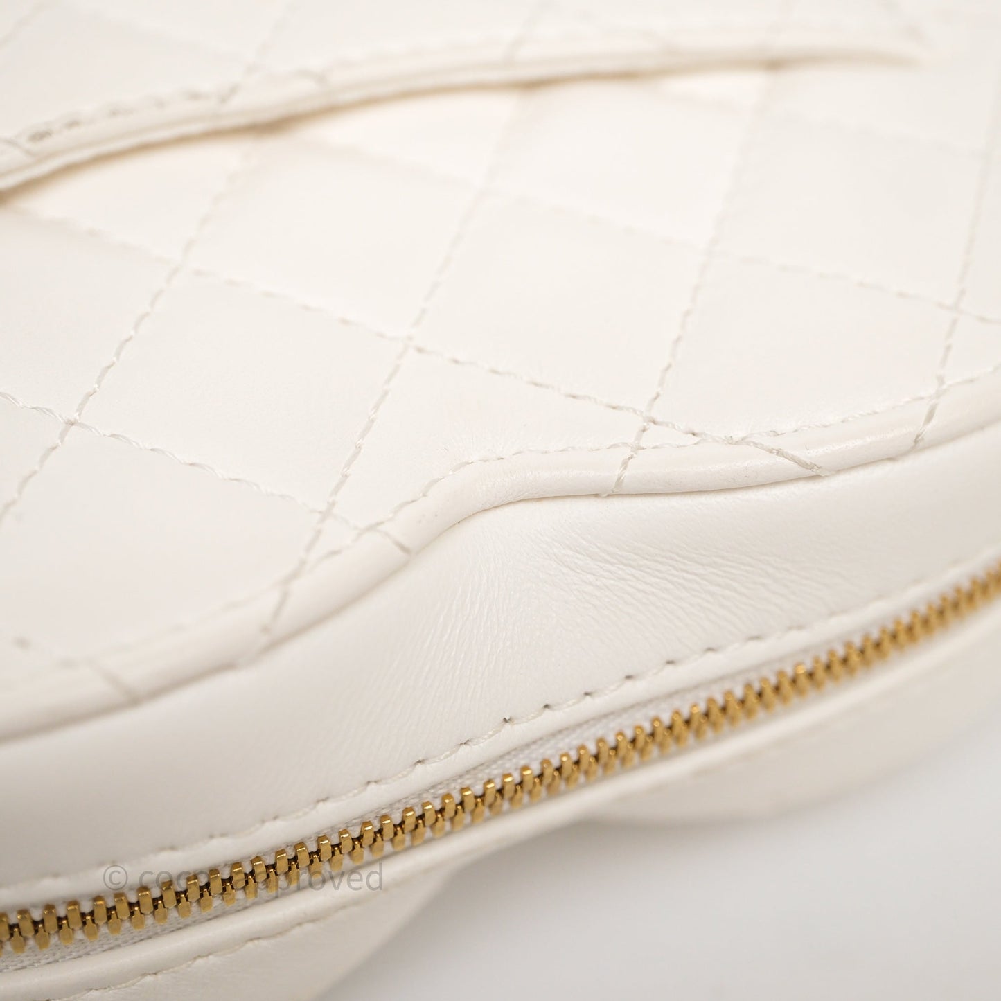 Chanel Large Heart Bag White Lambskin Gold Hardware