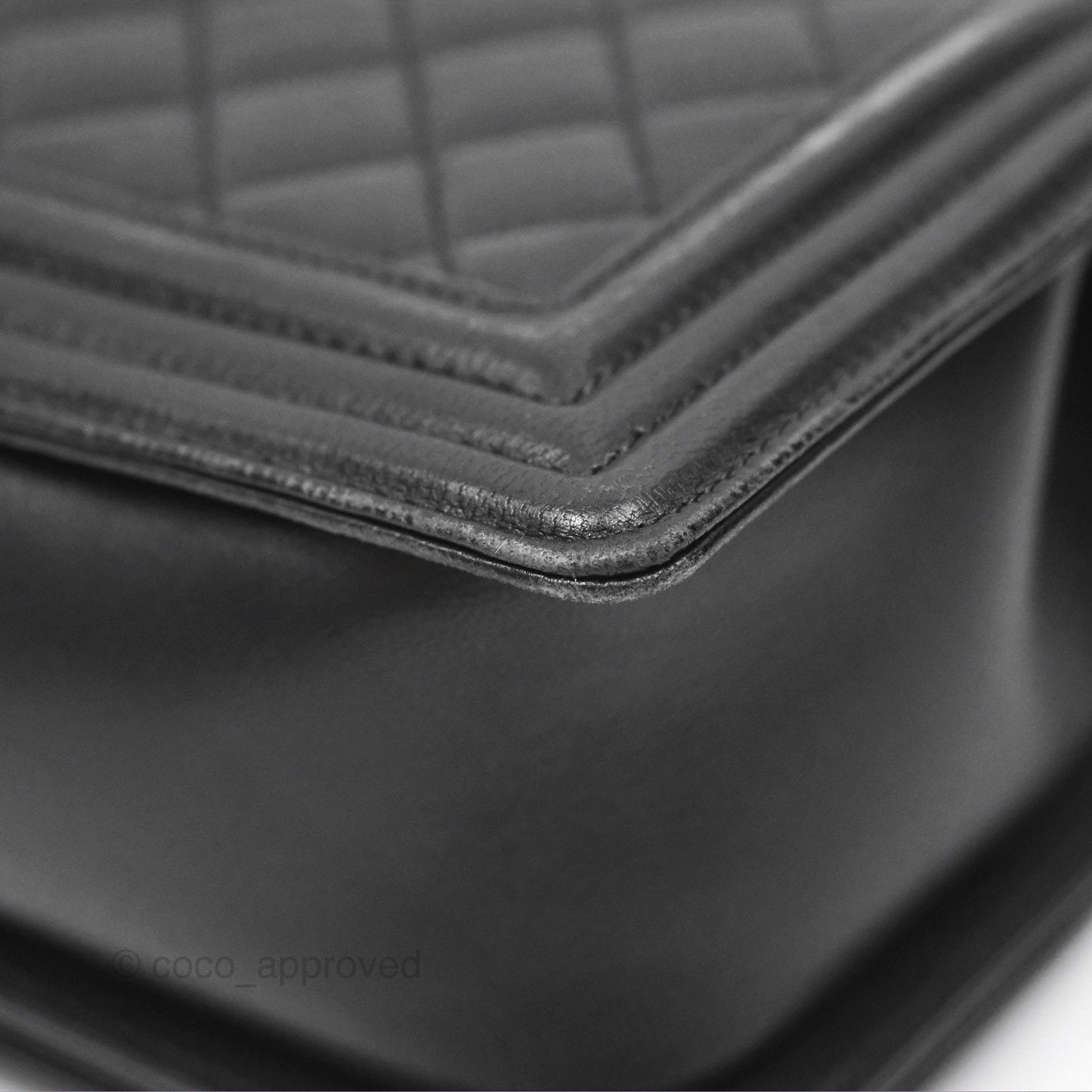 Chanel Quilted Medium Boy Black Lambskin Ruthenium Hardware