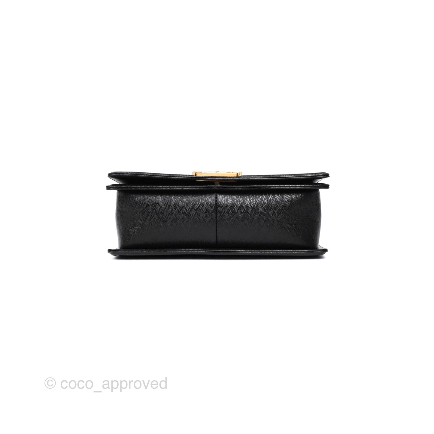 Chanel Medium Boy Quilted Black Caviar Aged Gold Hardware