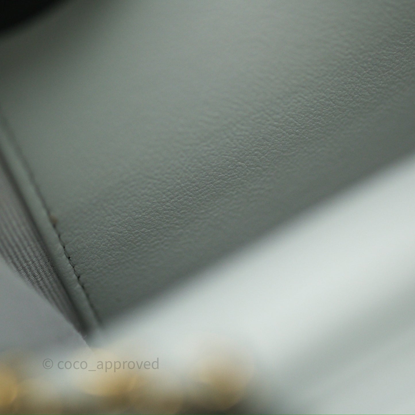 Chanel Classic Quilted Wallet on Chain WOC Grey Lambskin Gold Hardware