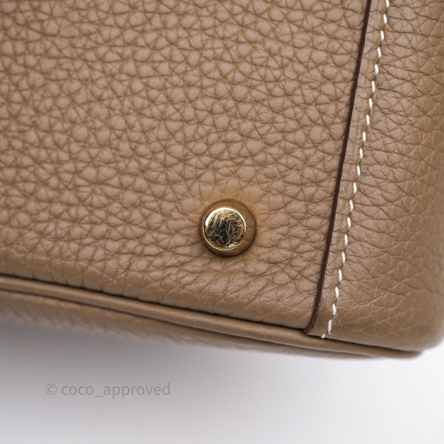 Hermès Mini Lindy 20 Etoupe 18 Clemence Gold Hardware