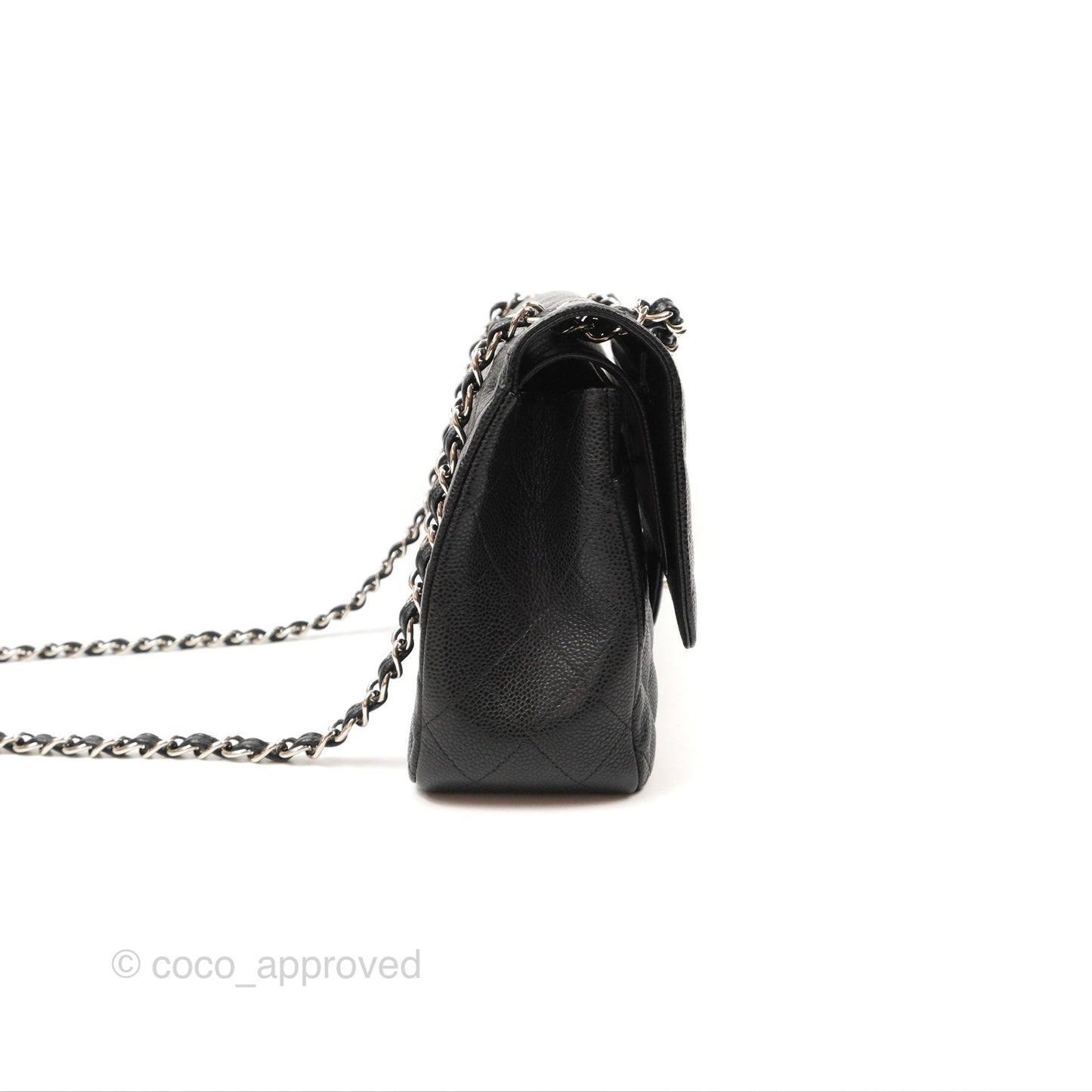 Chanel Jumbo Double Flap Black Caviar Silver Hardware⁣⁣