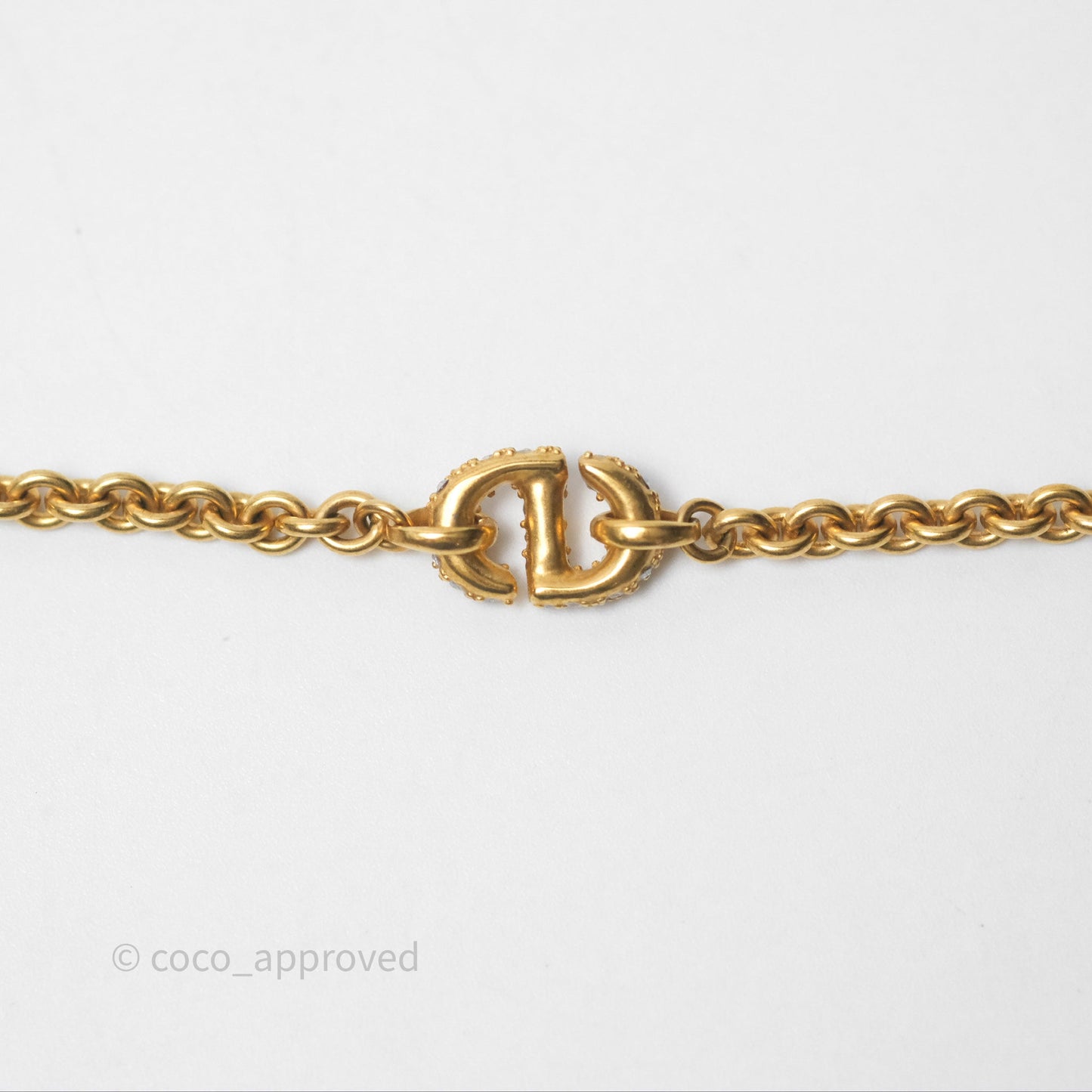 Christian Dior Petit CD Necklace Gold Tone