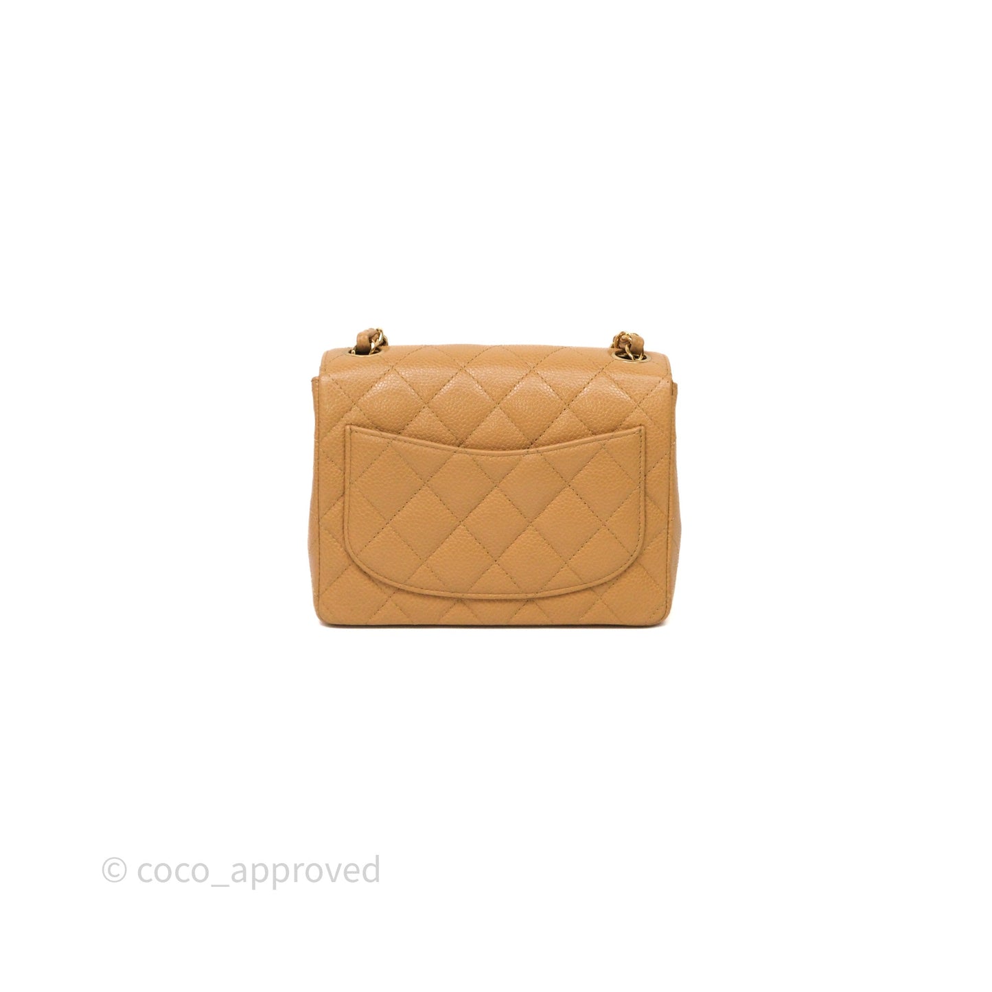 Chanel Vintage Mini Square Beige Caviar Gold Hardware