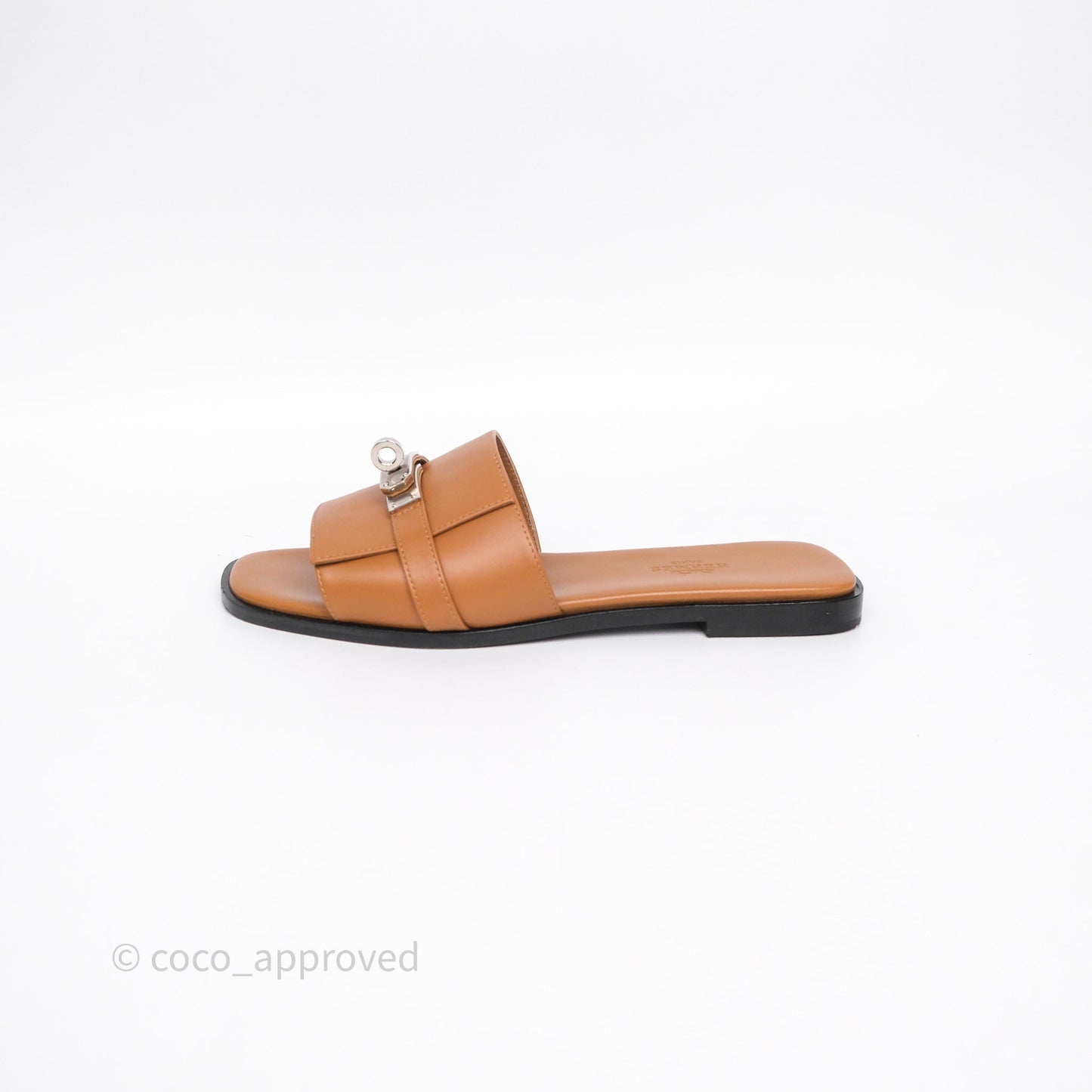 Hermès Giulia Sandals Gold 37 Palladium Hardware Size 36.5
