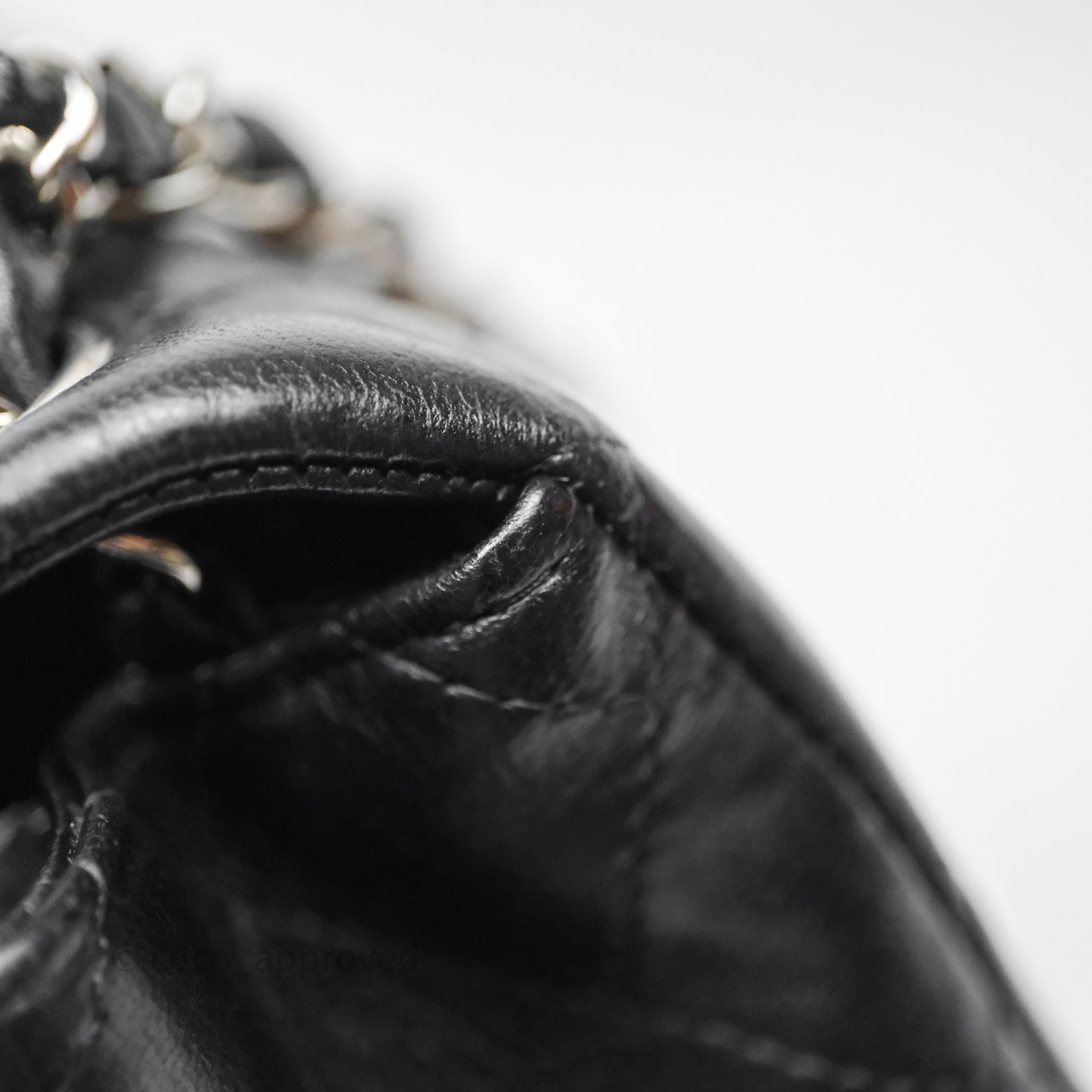 Chanel Mini Square Quilted Black Lambskin Silver Hardware