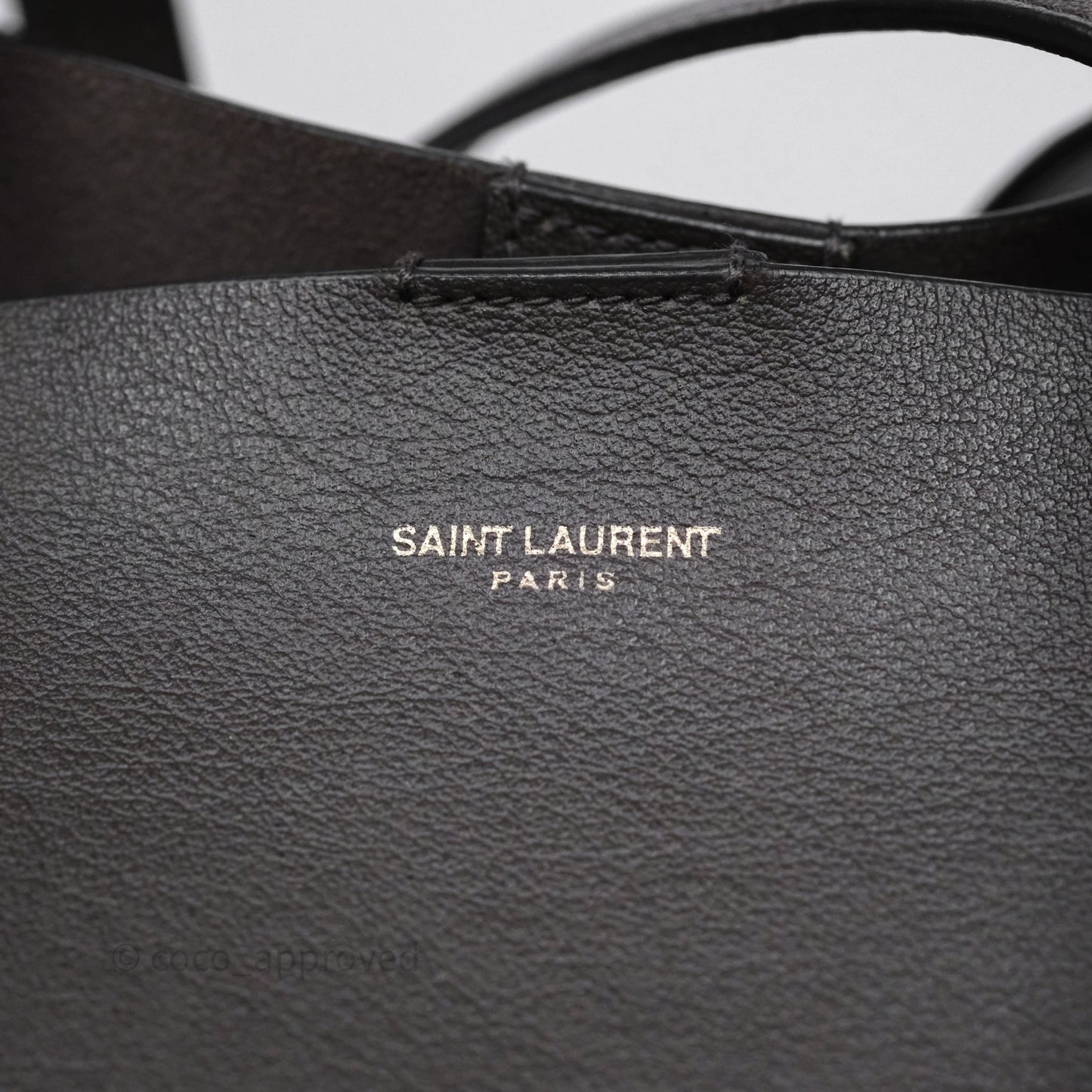 Saint Laurent Large Shopping Tote Dark Grey Calfskin
