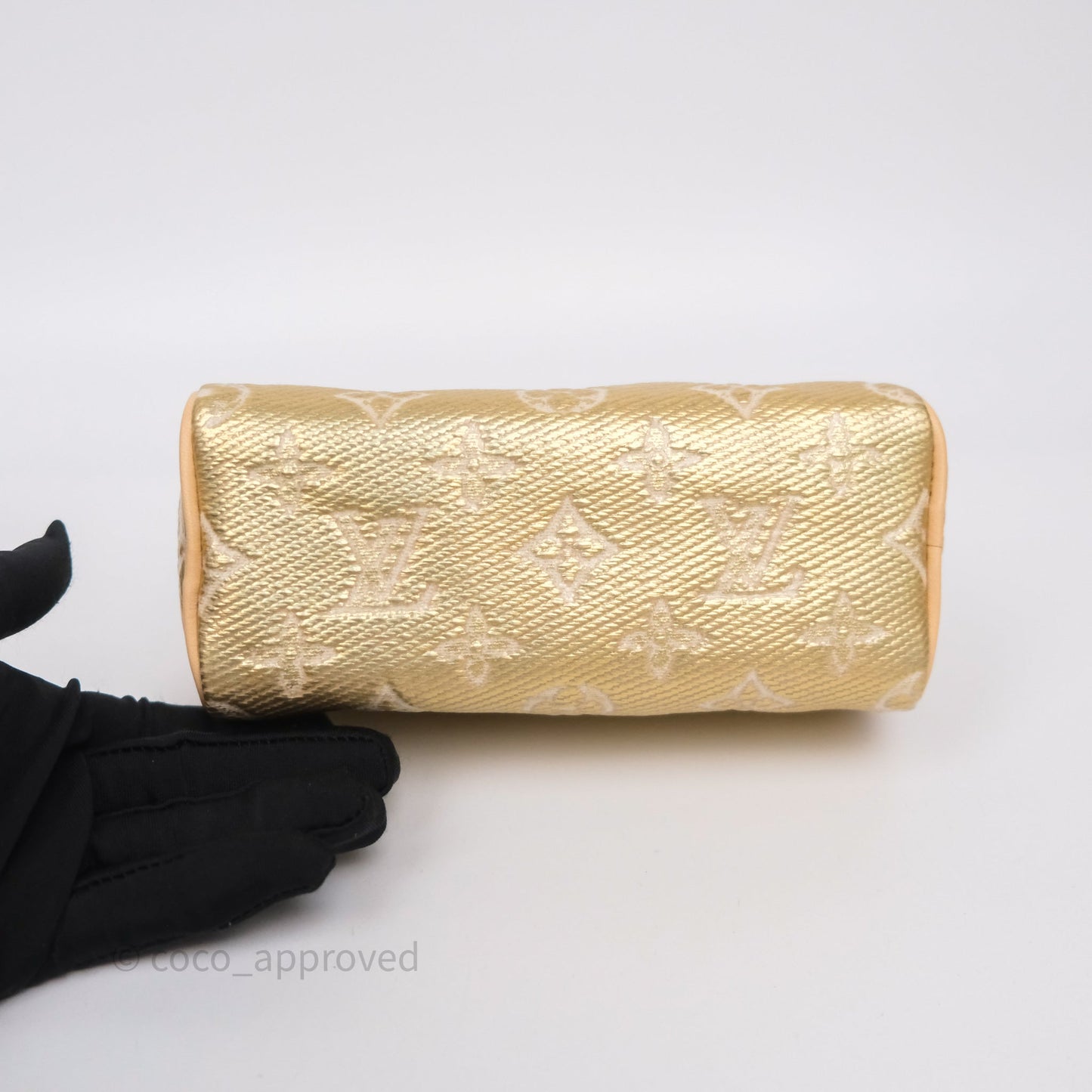 Louis Vuitton Nano Speedy Monogram Gold Jacquard Fabric