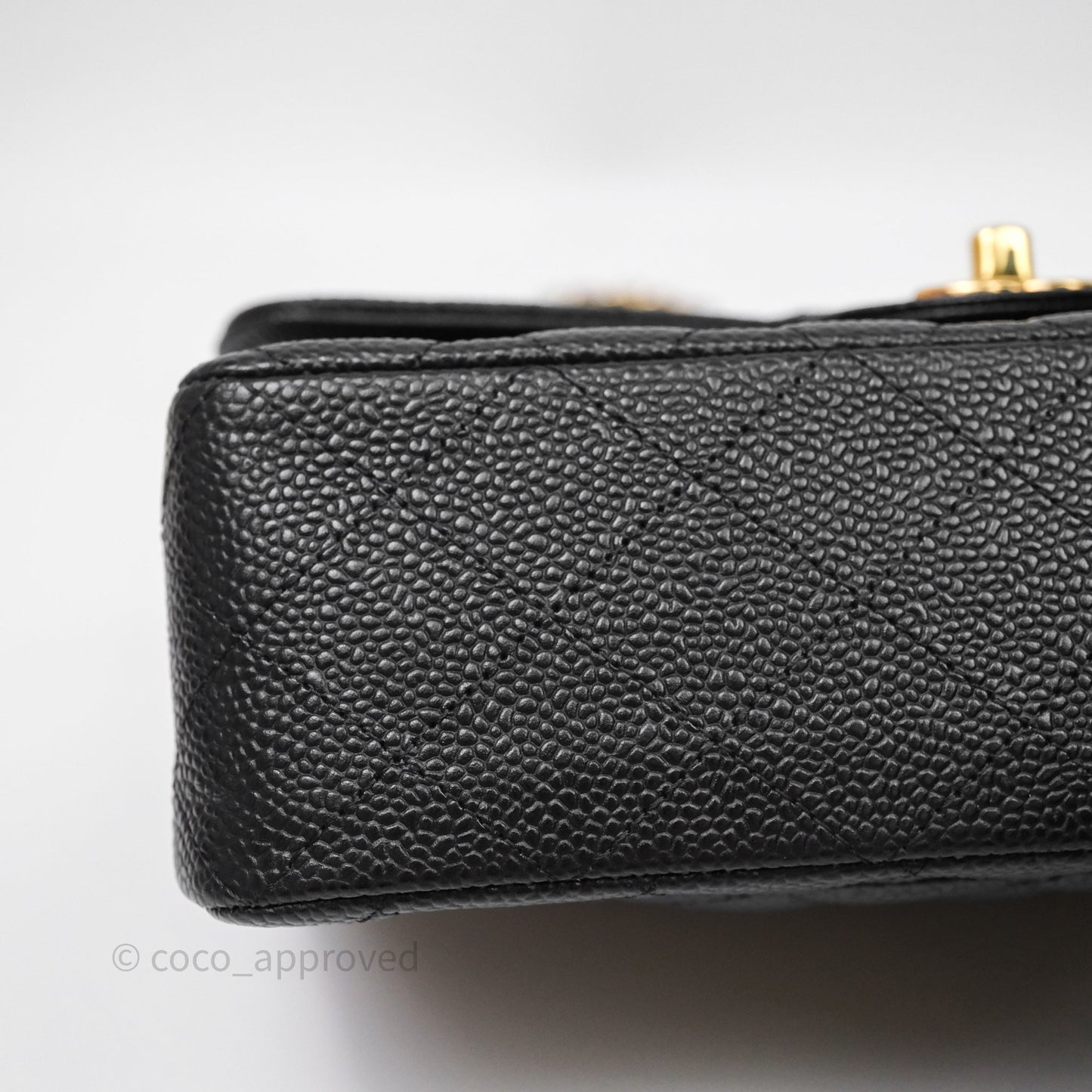 Chanel Small Classic Flap Quilted Black Caviar Gold Hardware