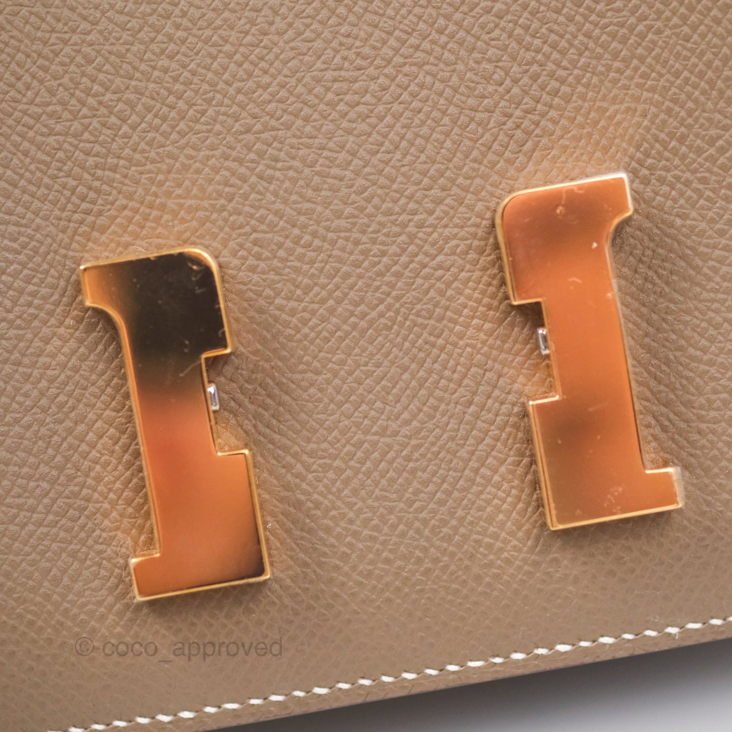 Hermès Constance Mini 18cm Mirror Etoupe 18 Epsom Rose Gold Hardware