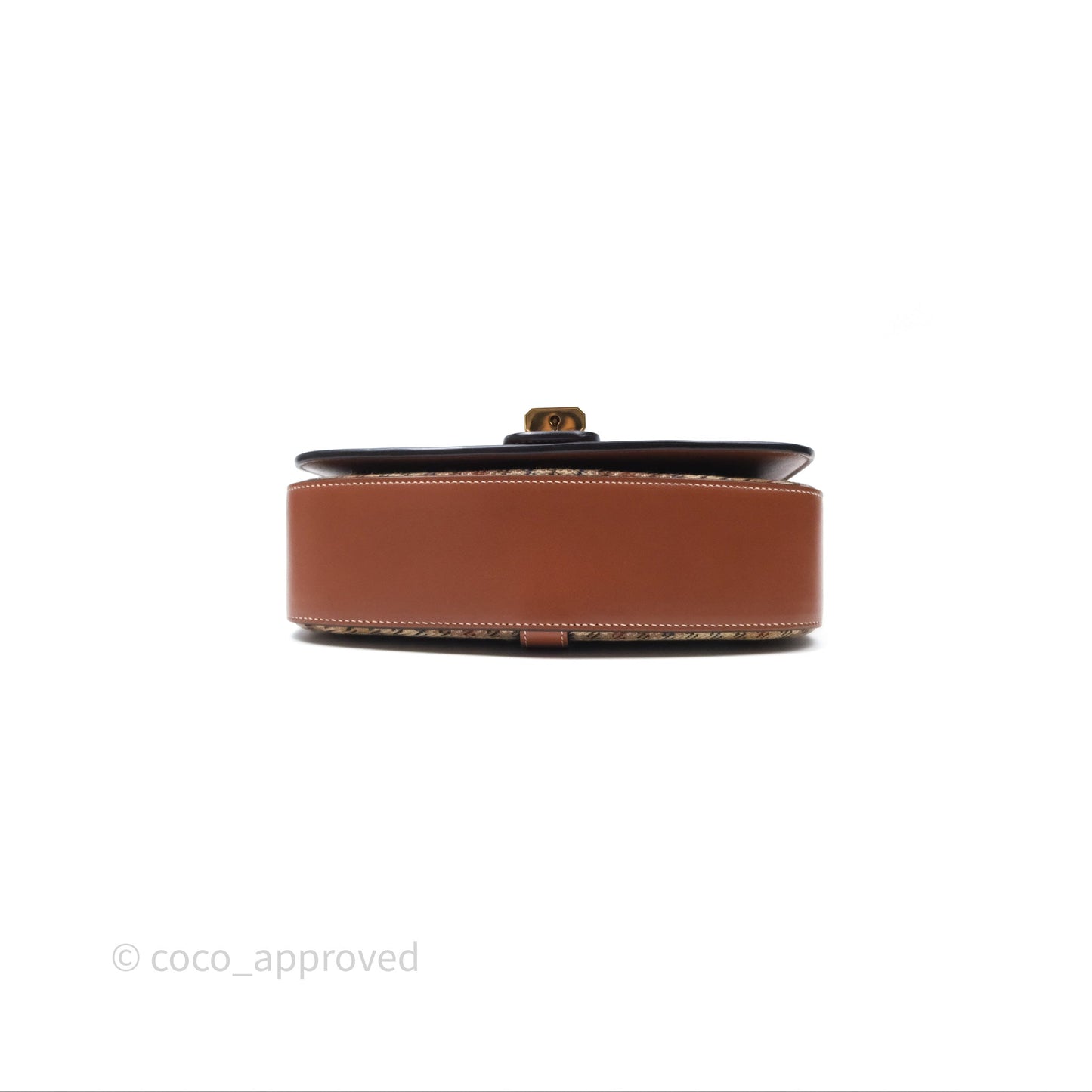 Celine Clutch on Strap in Tartan Textile and Natural Calfskin
