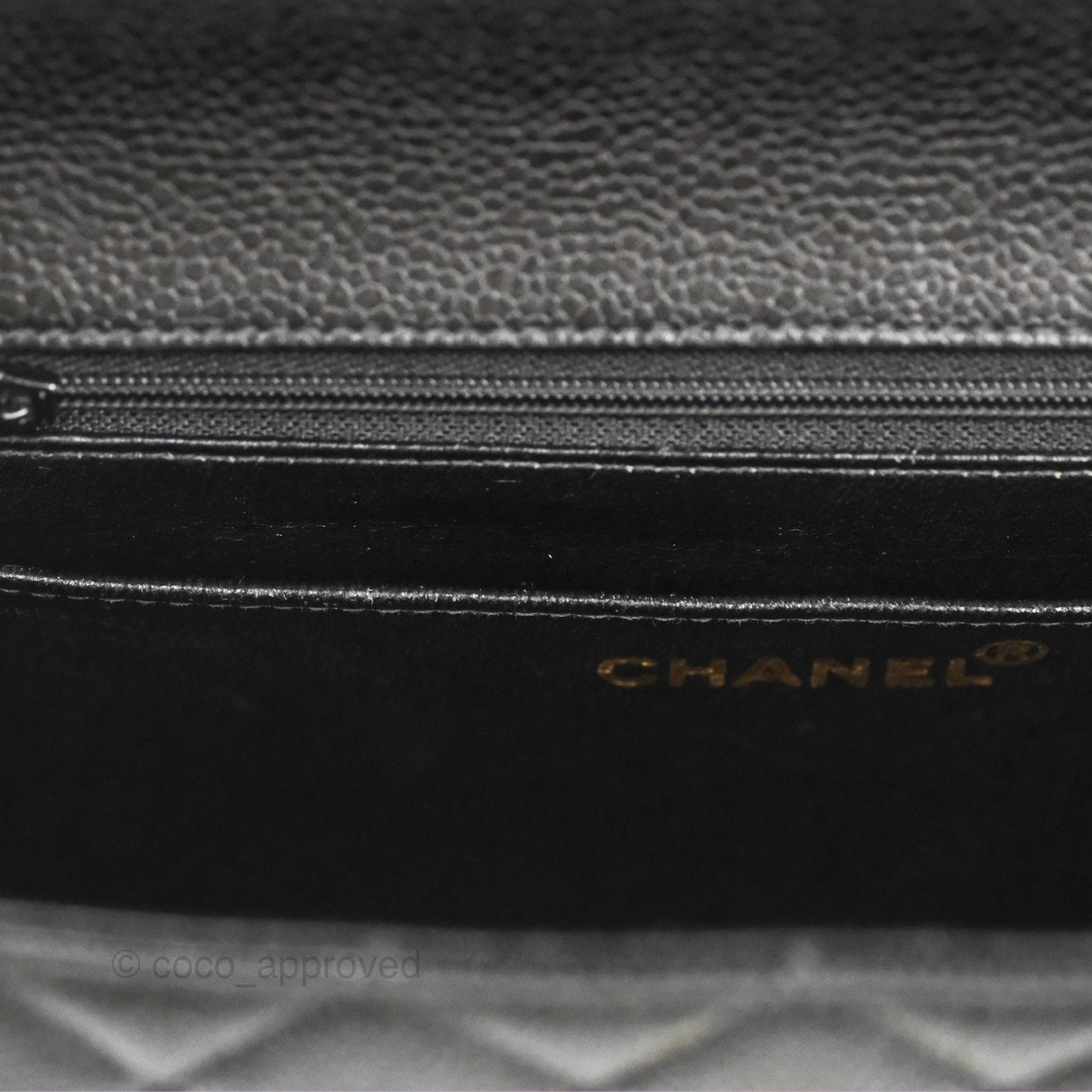 Chanel Vintage Kelly Quilted Flap Bag Black Caviar 24K Gold Hardware