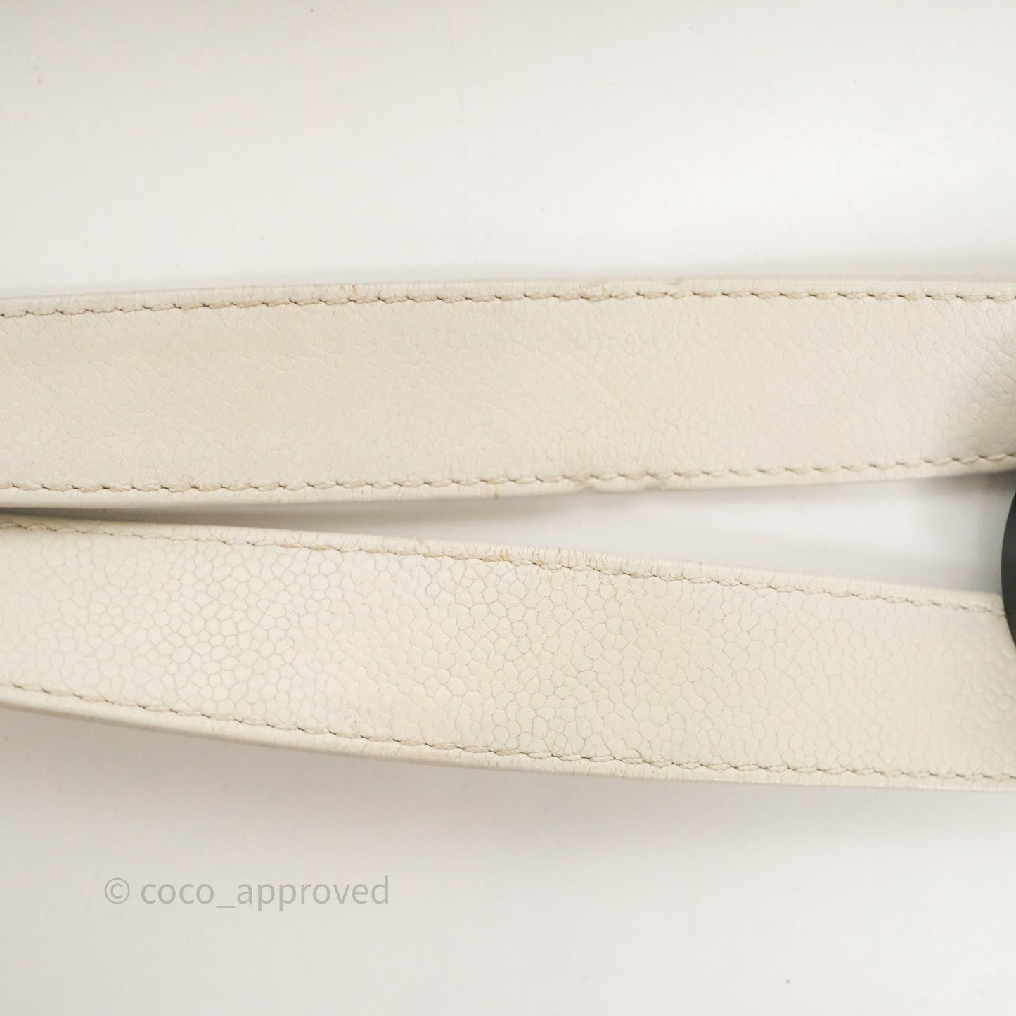 Chanel Vertical GST White Caviar Silver Hardware
