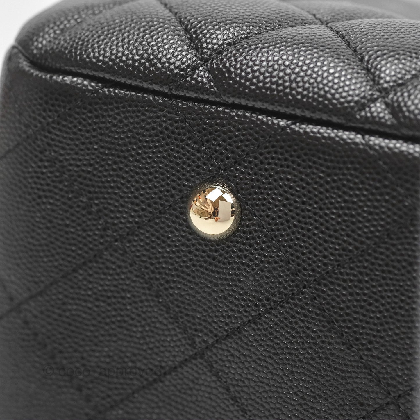 Chanel Large Shopping Tote Quilted Black Caviar Gold Hardware