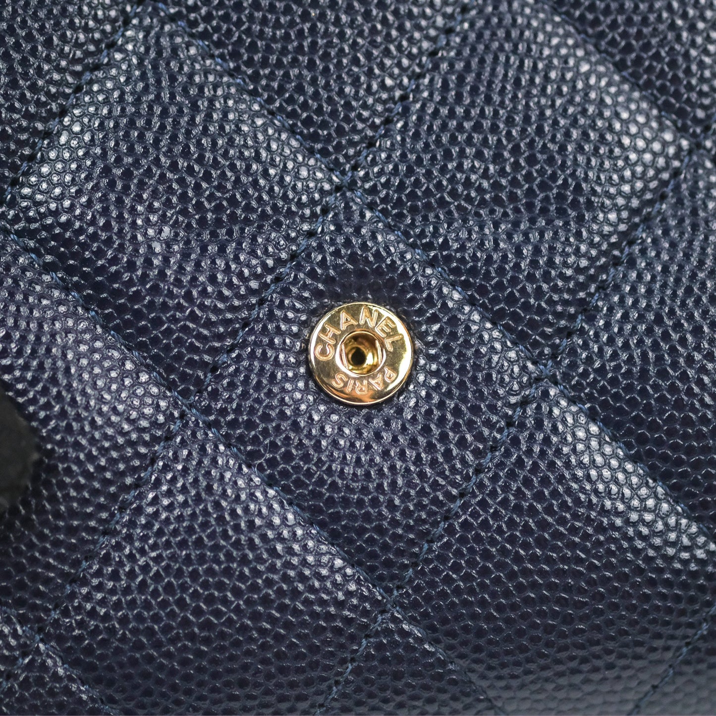 Chanel Classic Short Flap Wallet Navy Caviar Gold Hardware