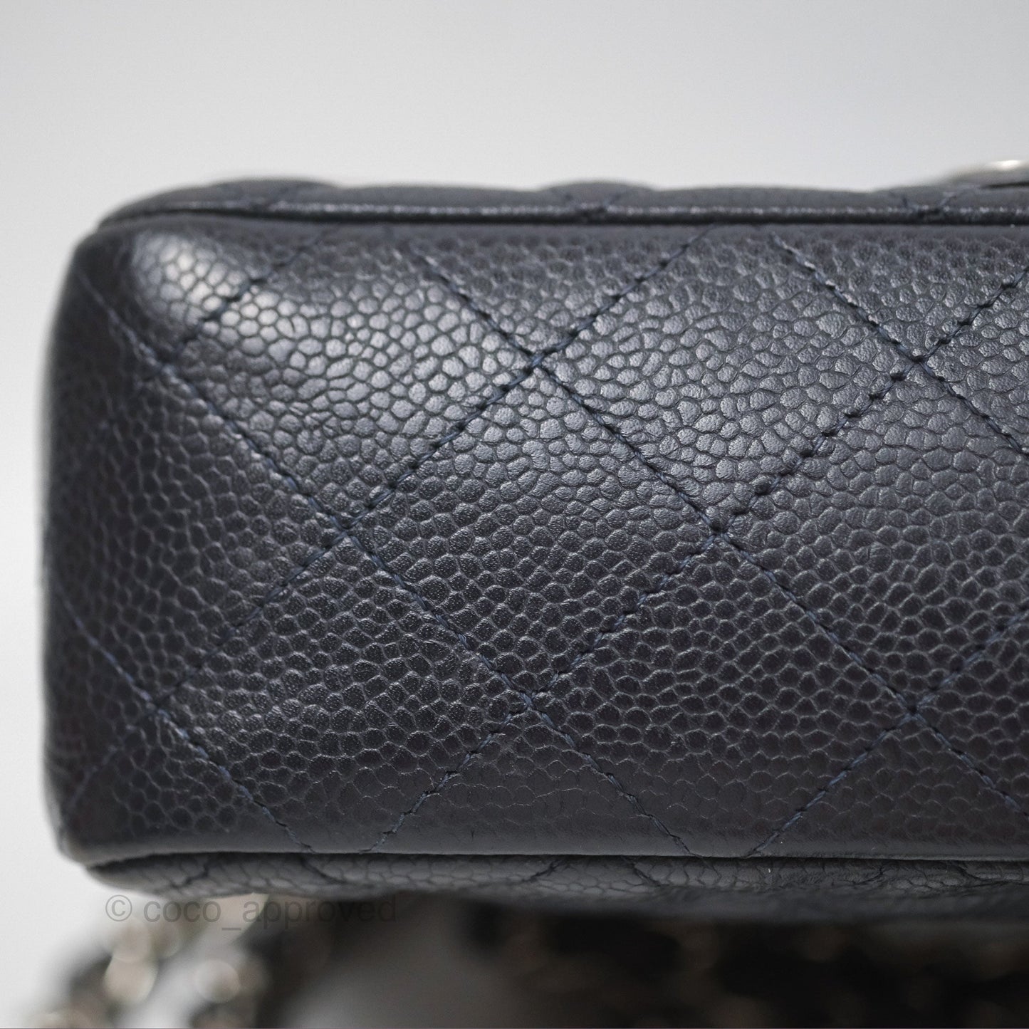 Chanel Mini Rectangular Quilted Dark Navy Caviar Silver Hardware