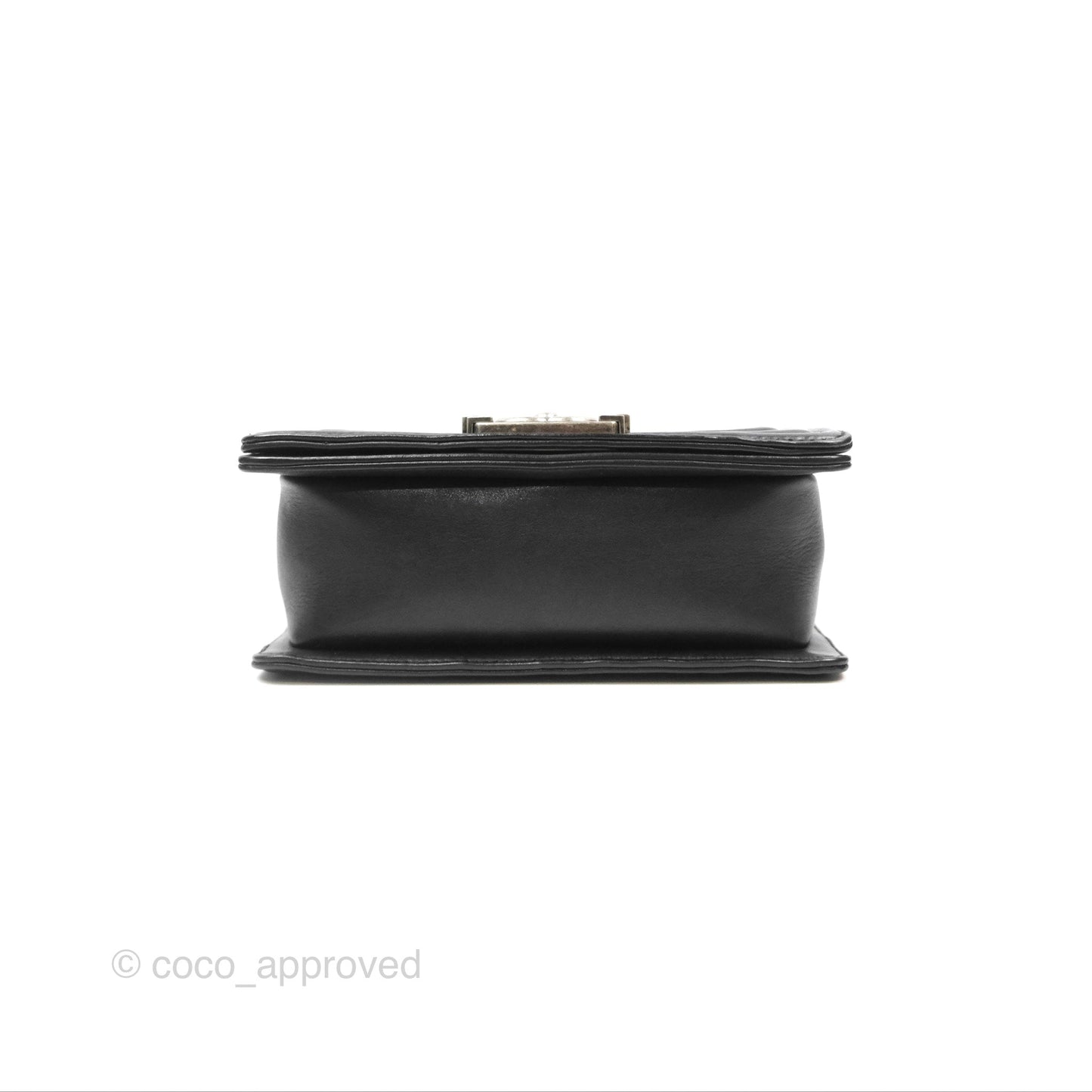 Chanel Small Boy Black Calfskin Ruthenium Hardware