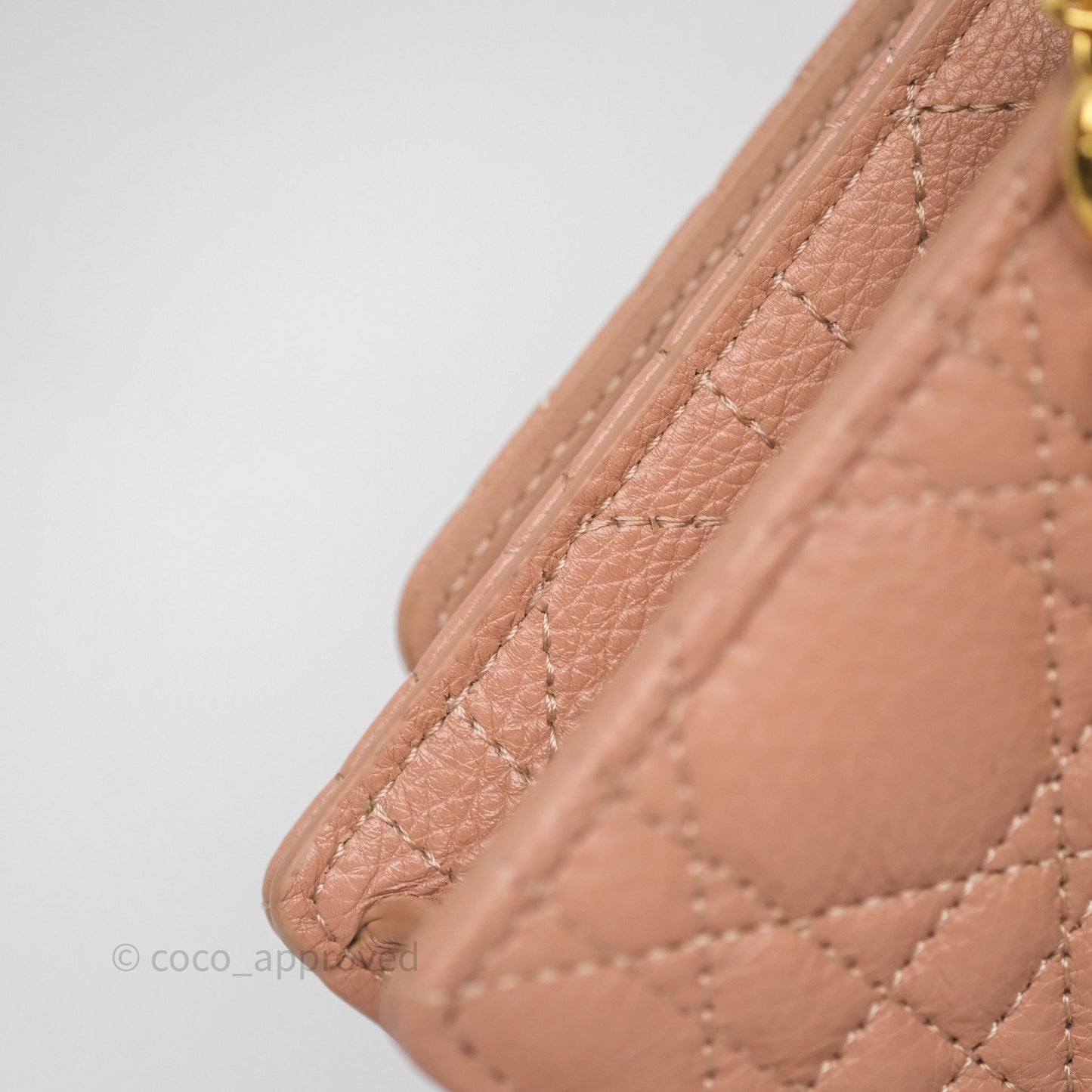 Christian Dior Caro Pouch with Chain In Supple Pink Cannage Calfskin
