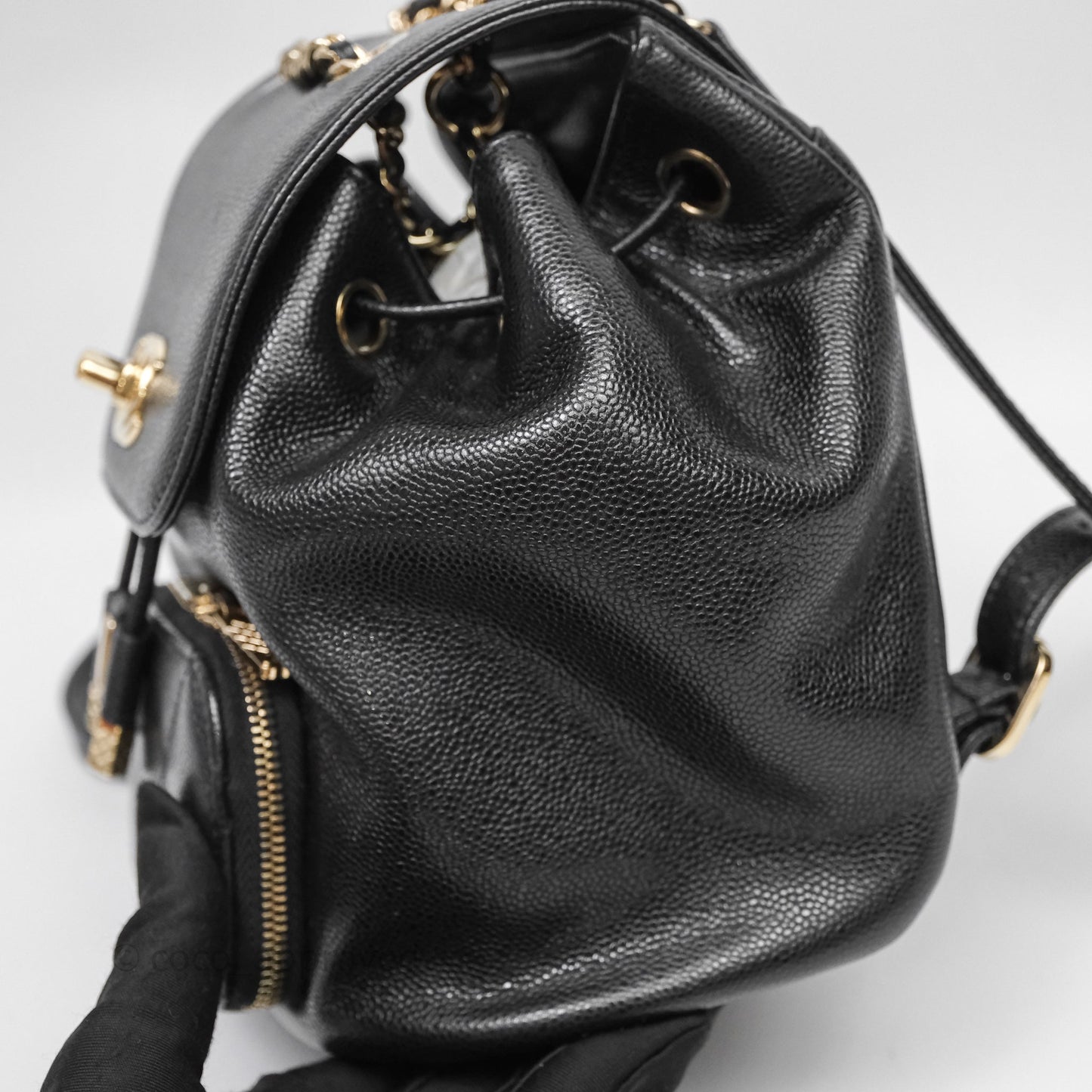 Chanel Quilted Mini Business Affinity Backpack Black Caviar Gold Hardware