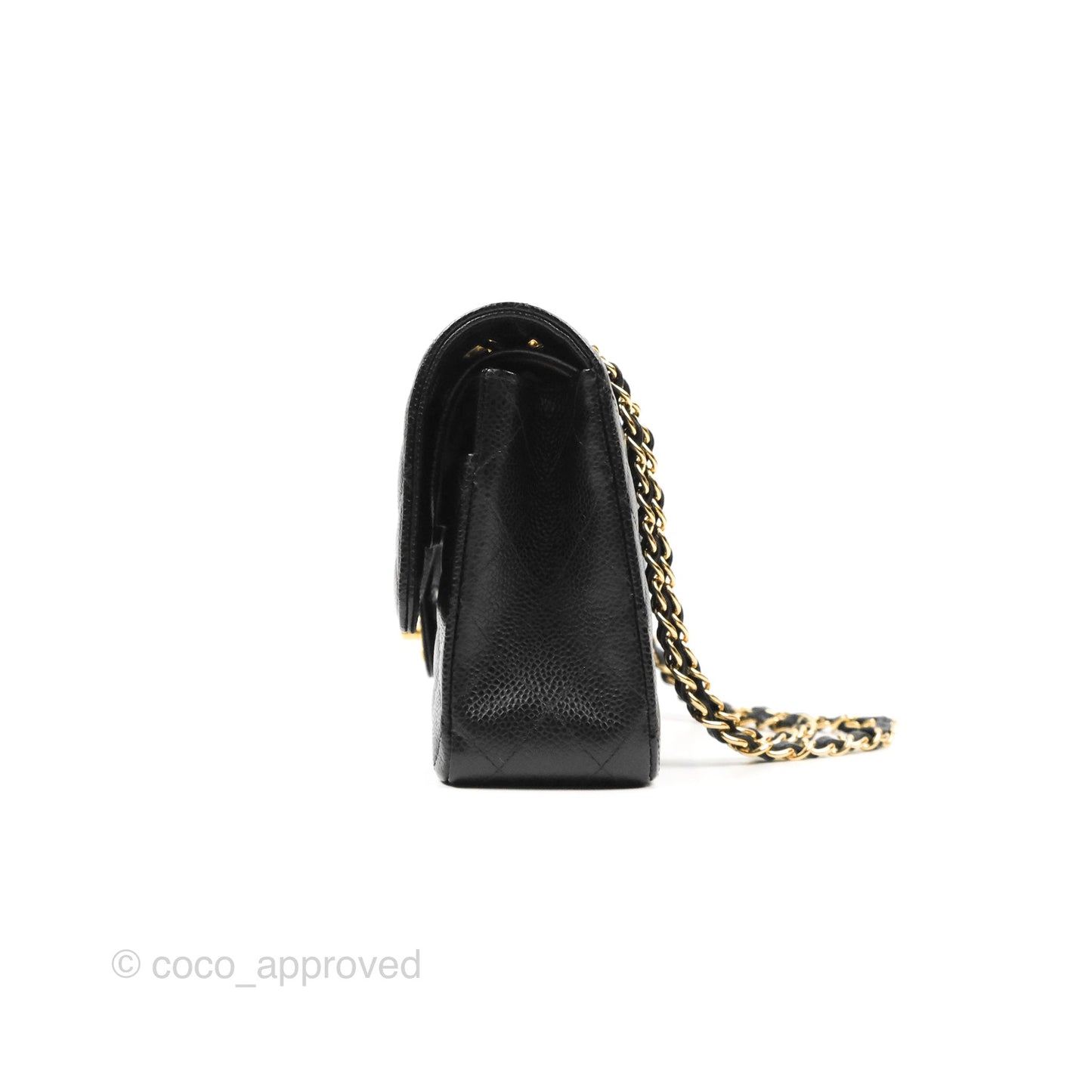 Chanel Classic M/L Medium Double Flap Black Caviar Gold Hardware