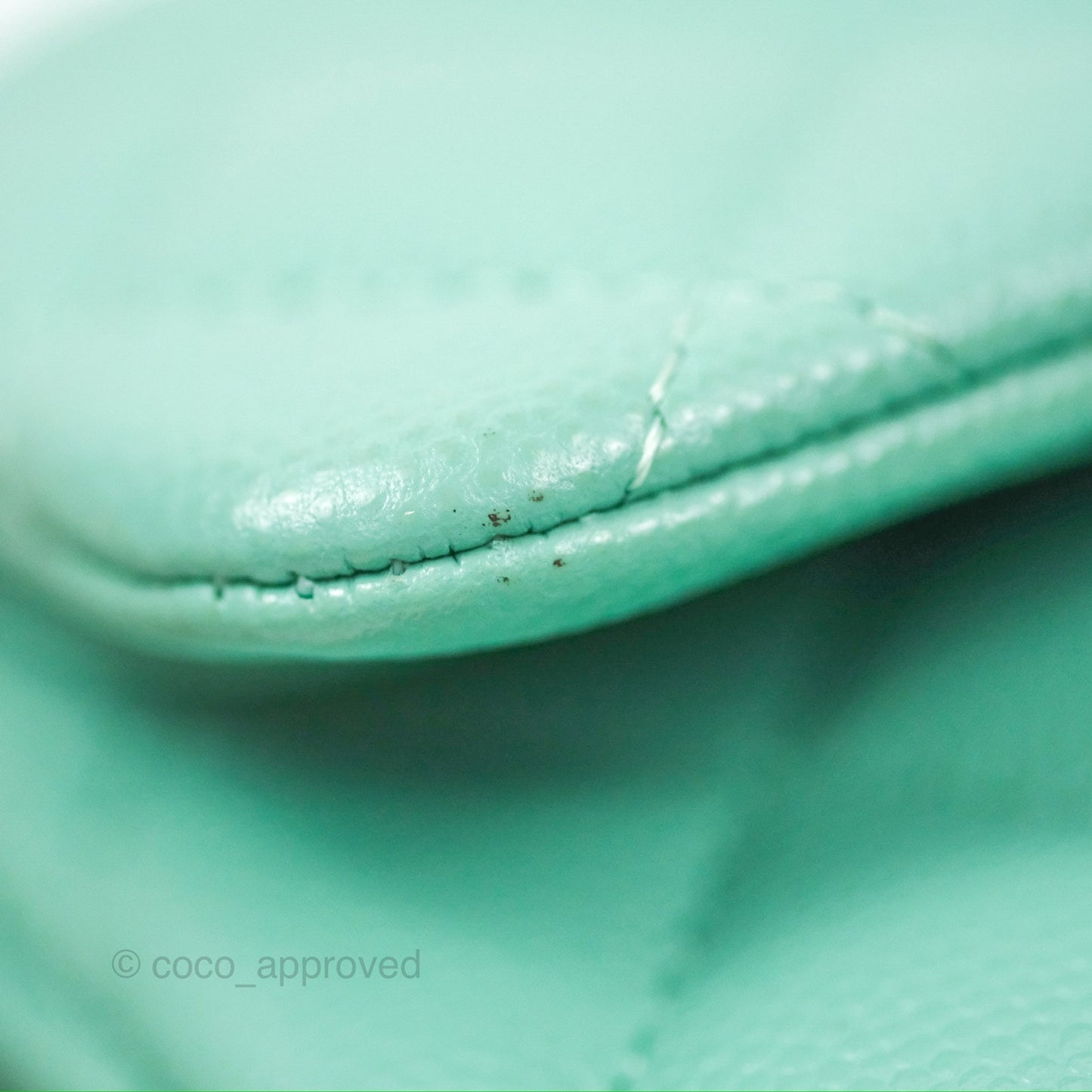 Chanel Small Classic Quilted Flap Tiffany Green Caviar Gold Hardware