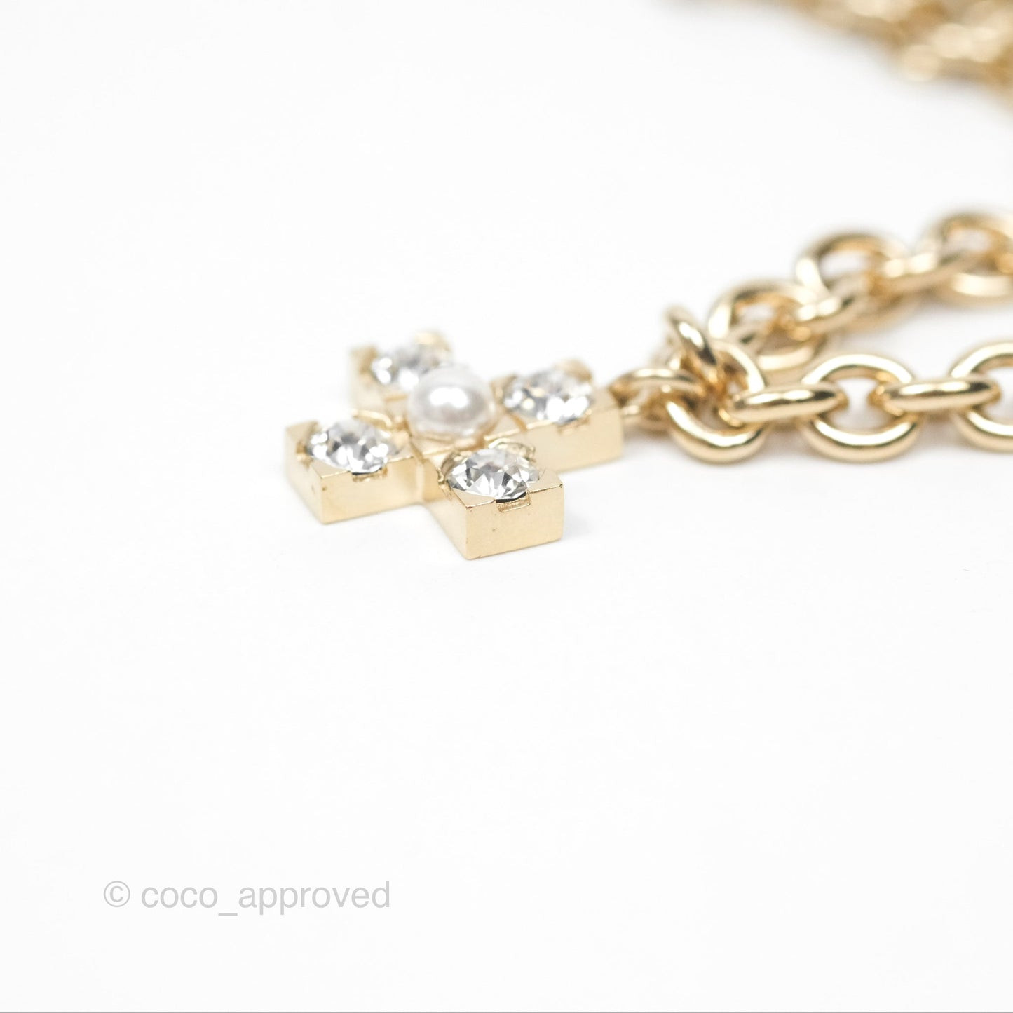 Chanel Charms CC Necklace Gold Tone 21K