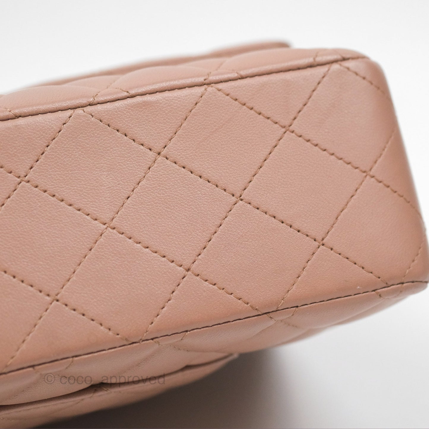 Chanel Classic M/L Medium Flap Quilted Dark Beige Lambskin Gold Hardware